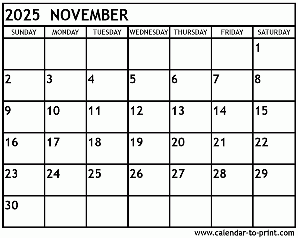 Calendar Nov 2025 Printable Alphabet Charts