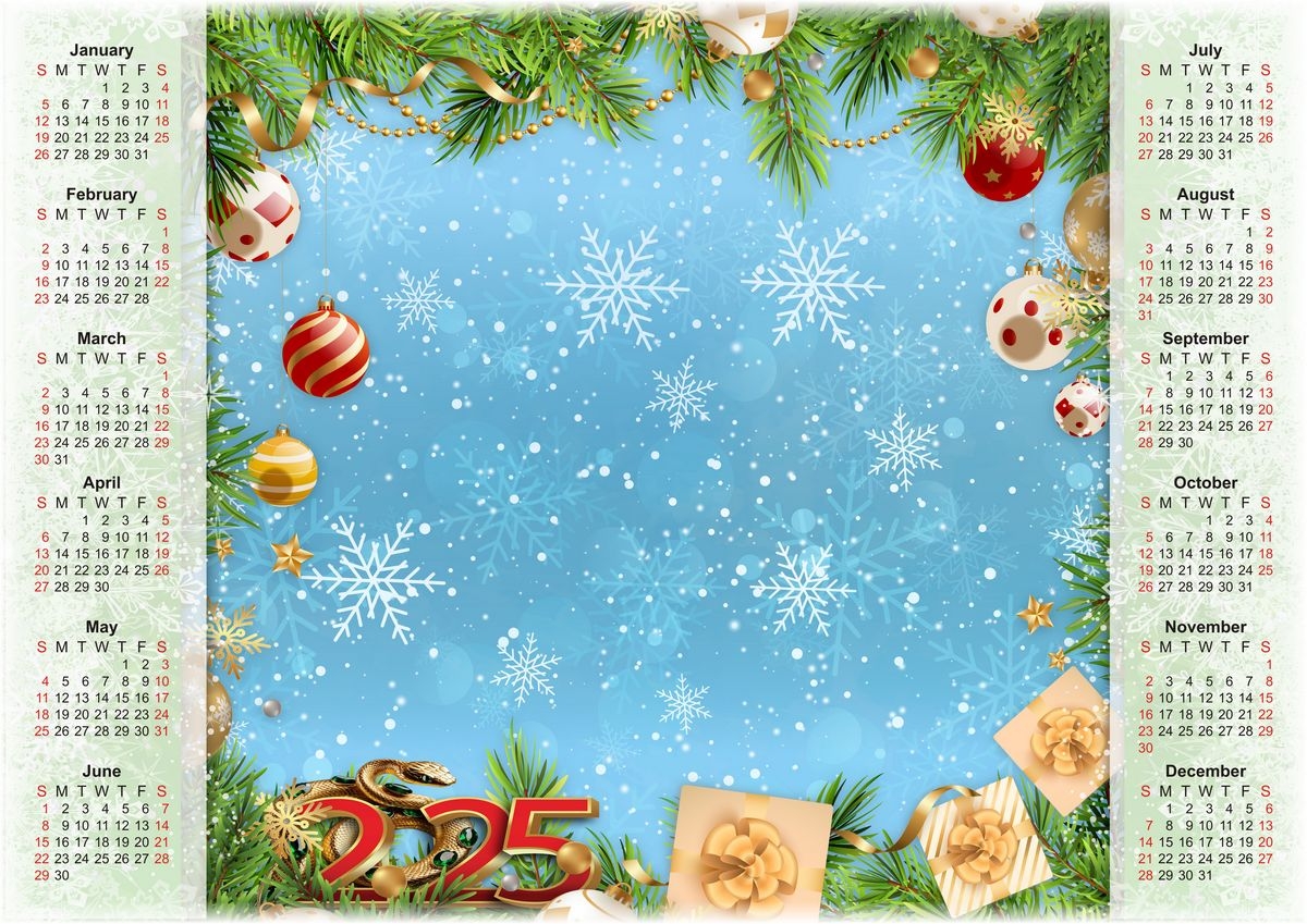 Christmas 2025 Calendar For Photoshop