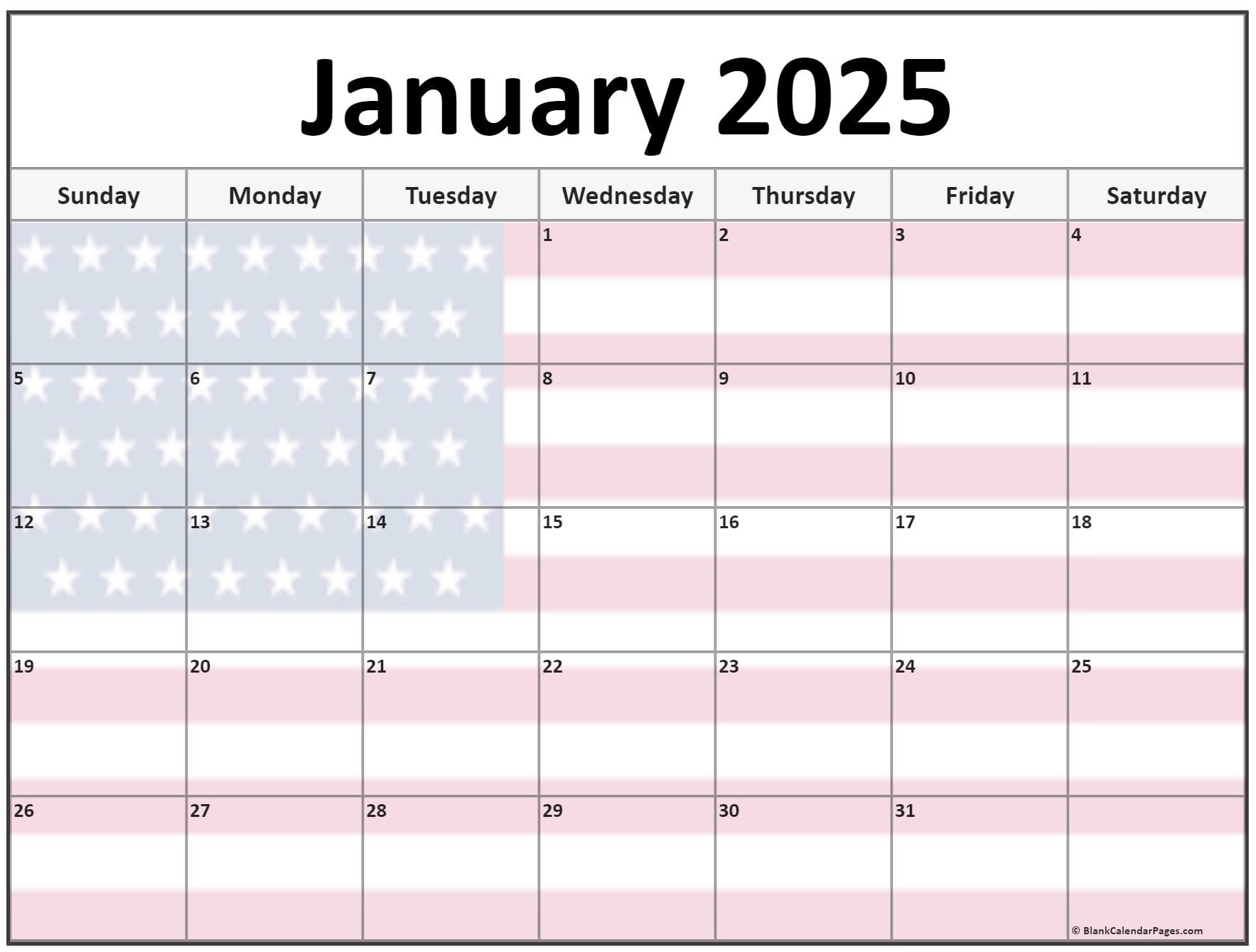 Collection Of January 2025 Photo Calendars With Image Filters 