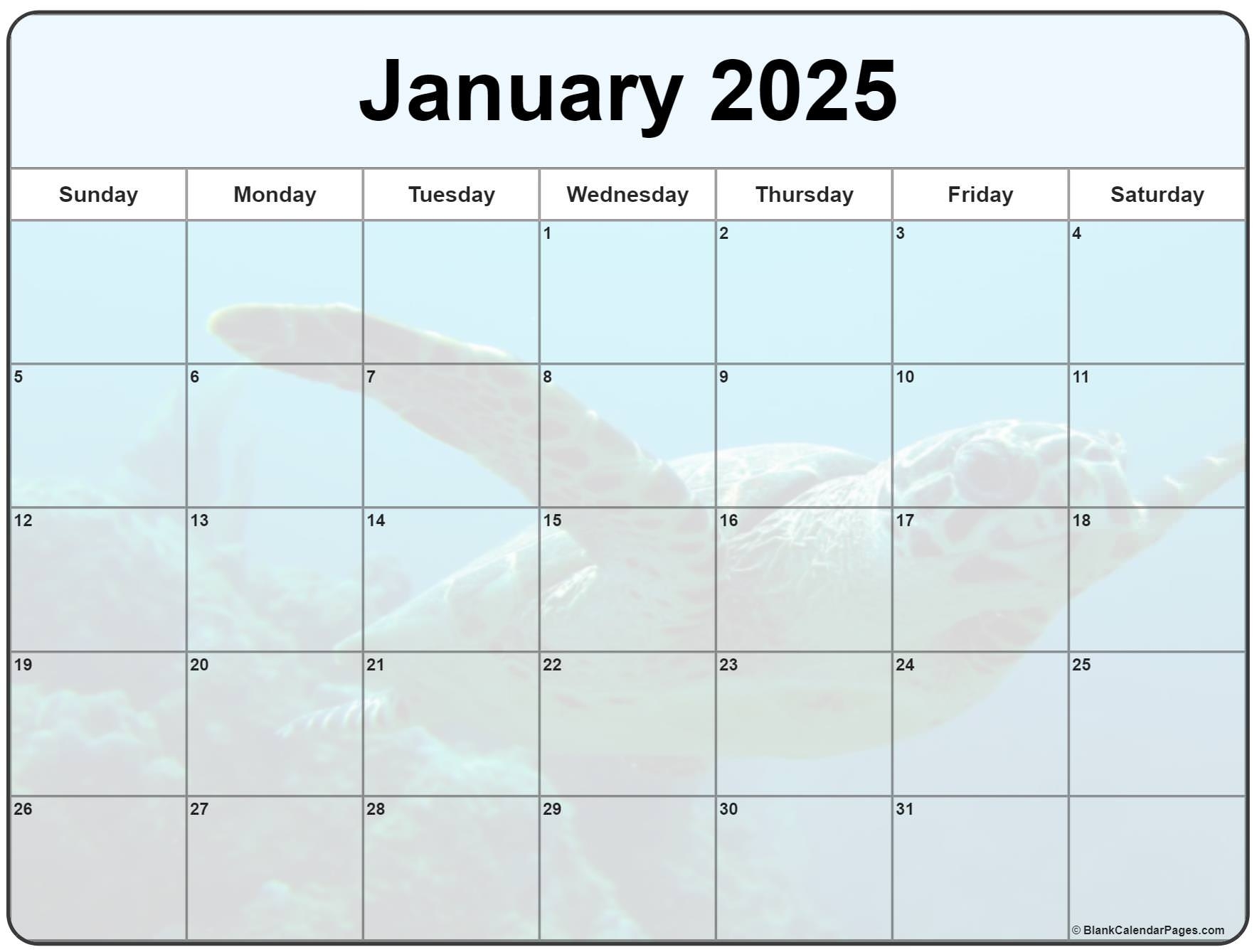 Collection Of January 2025 Photo Calendars With Image Filters 