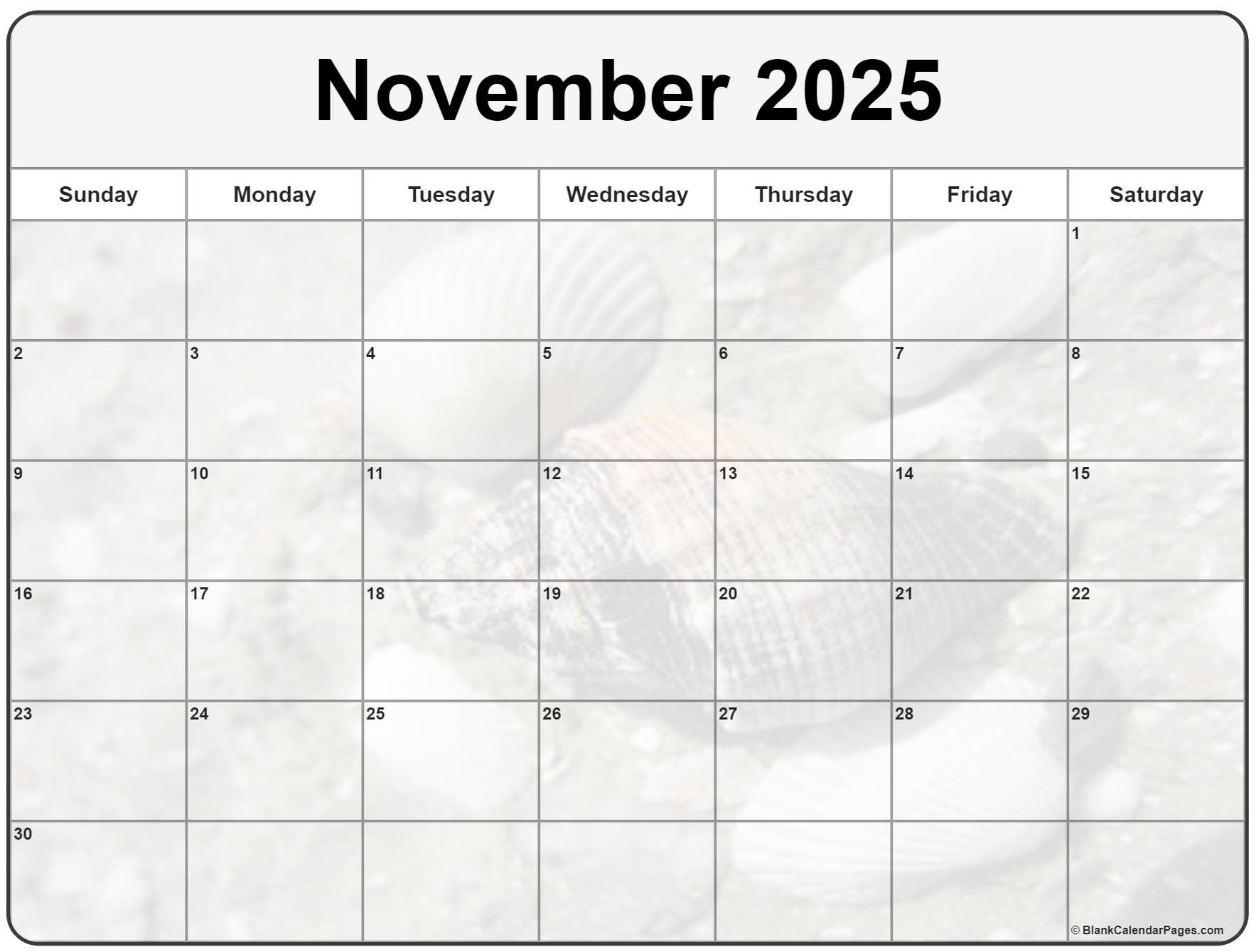 Collection Of November 2025 Photo Calendars With Image Filters 
