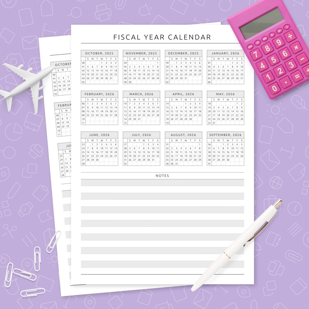 Blank Yearly Fiscal Calendar 2025