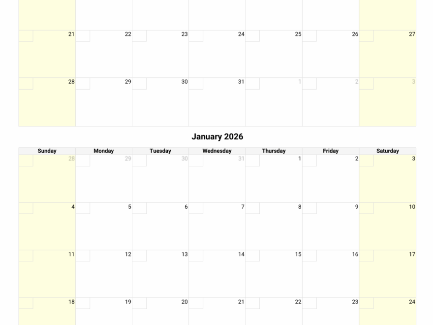 December 2025 And January 2026 Calendar Custom Calendar Maker