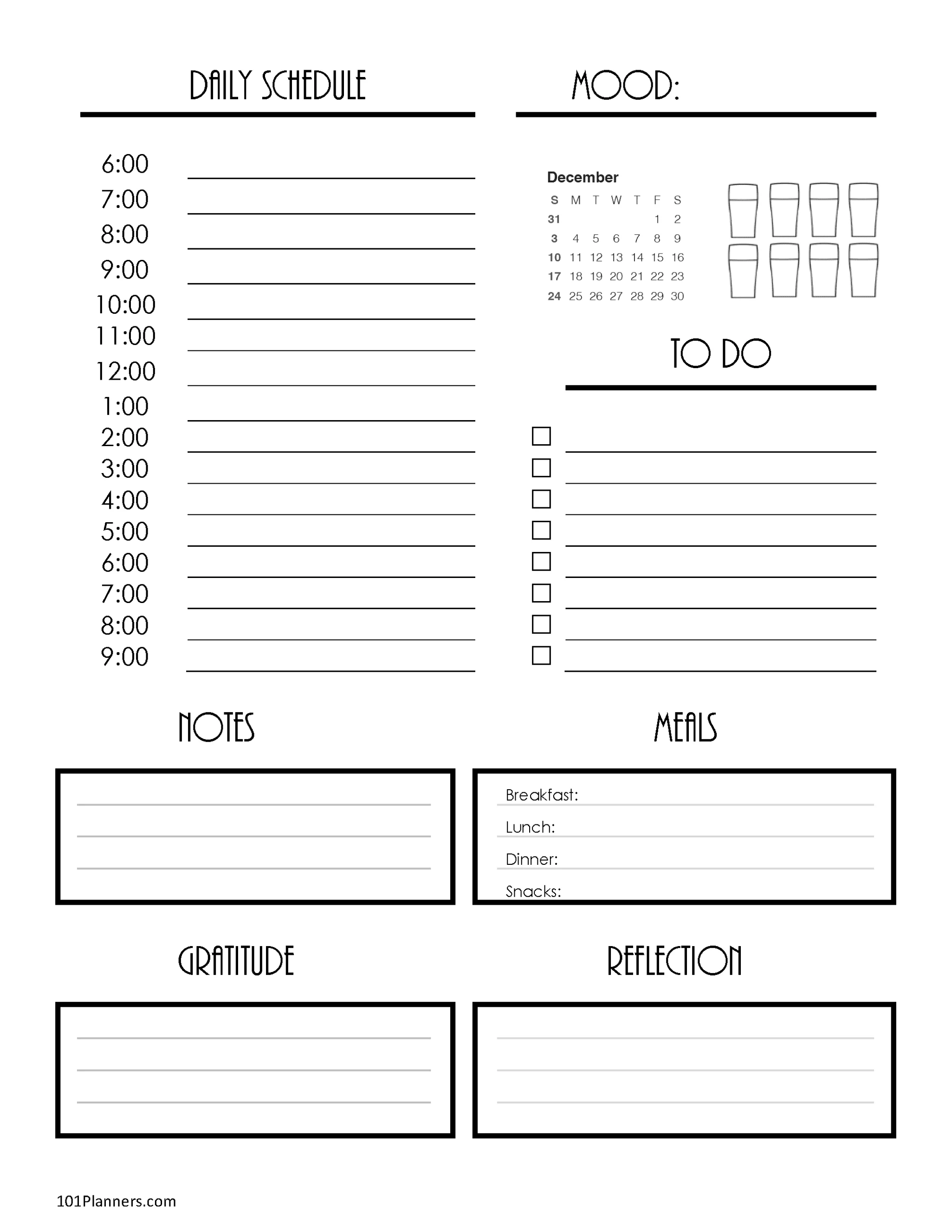 Free Printable Blank Dec 2025 Calendar