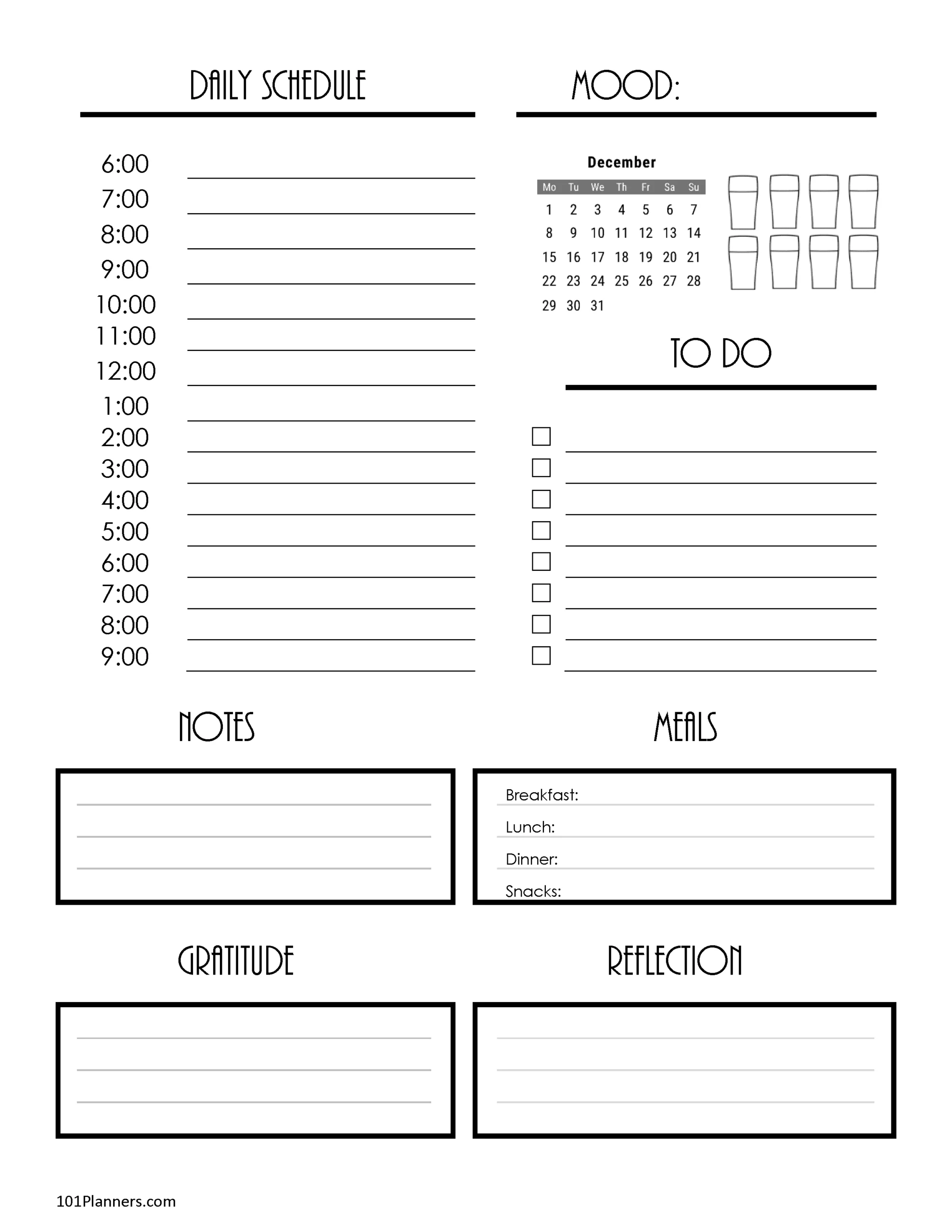 December 2025 Calendar Instant Download