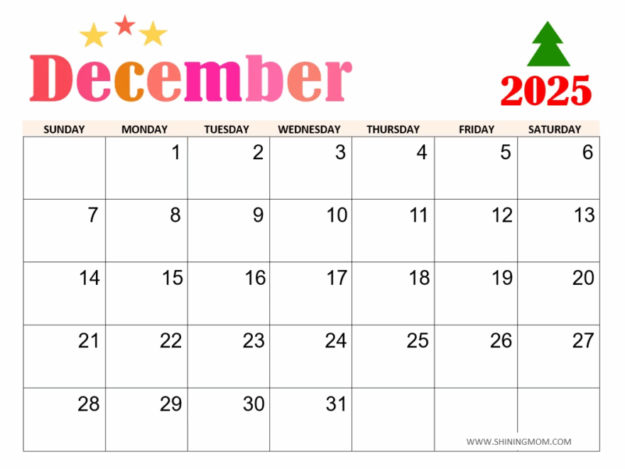 December 2025 Calendar Templates 40 Awesome Designs