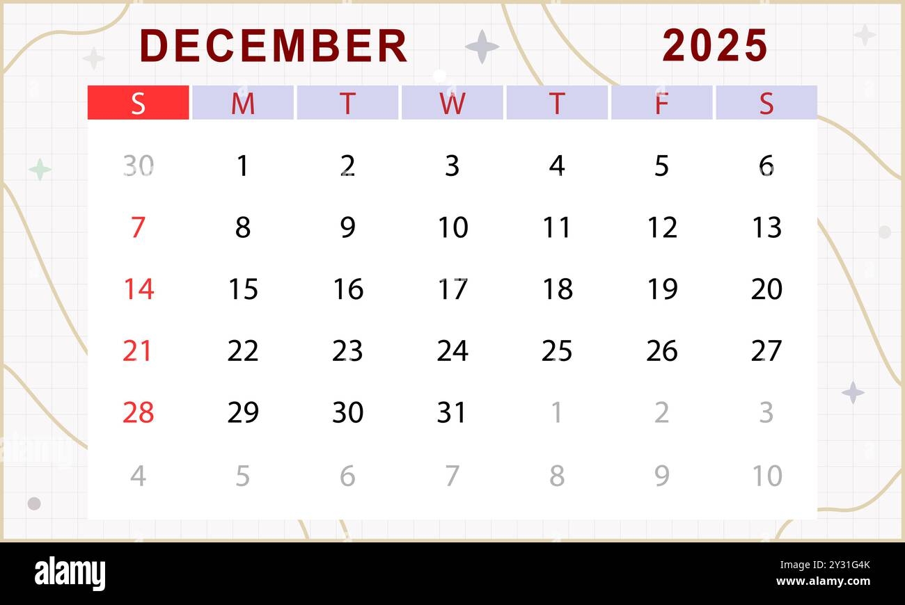 Free Blank December 2025 Calendar Printable