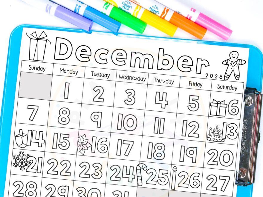 December Calendar 2025 Printable Calendar Tracing Worksheets Calendar Traceable Kindergarten Blank Calendar Template December 2025 Etsy