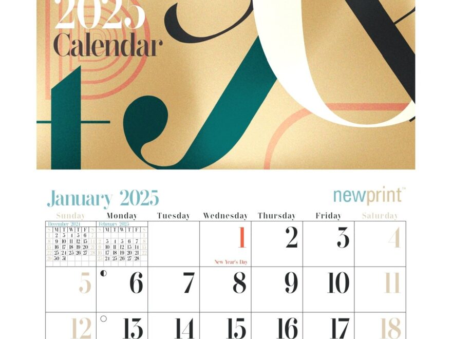 Download 2025 Free Wall Calendar Template Typography Inspired NEWPRINT