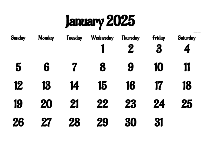 Download Free January 2025 Calendars Available In PDF PNG And XLS Formats Www colomio