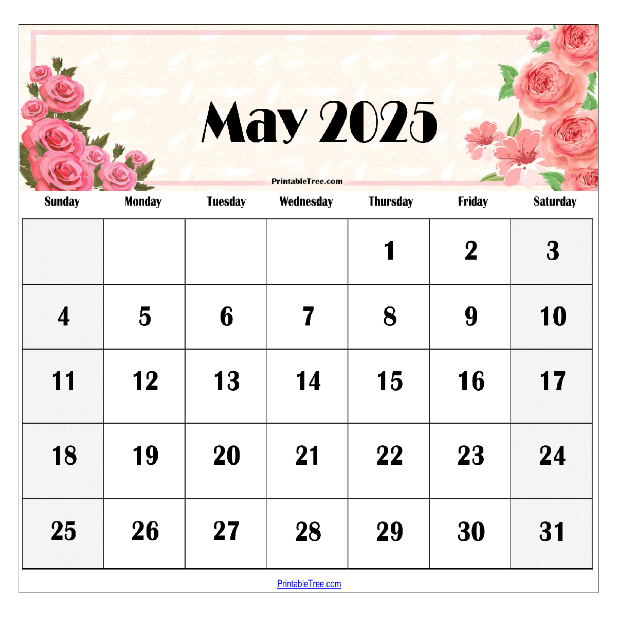 Download Free Monthly 2025 Calendar Printable PDF With Holidays Template