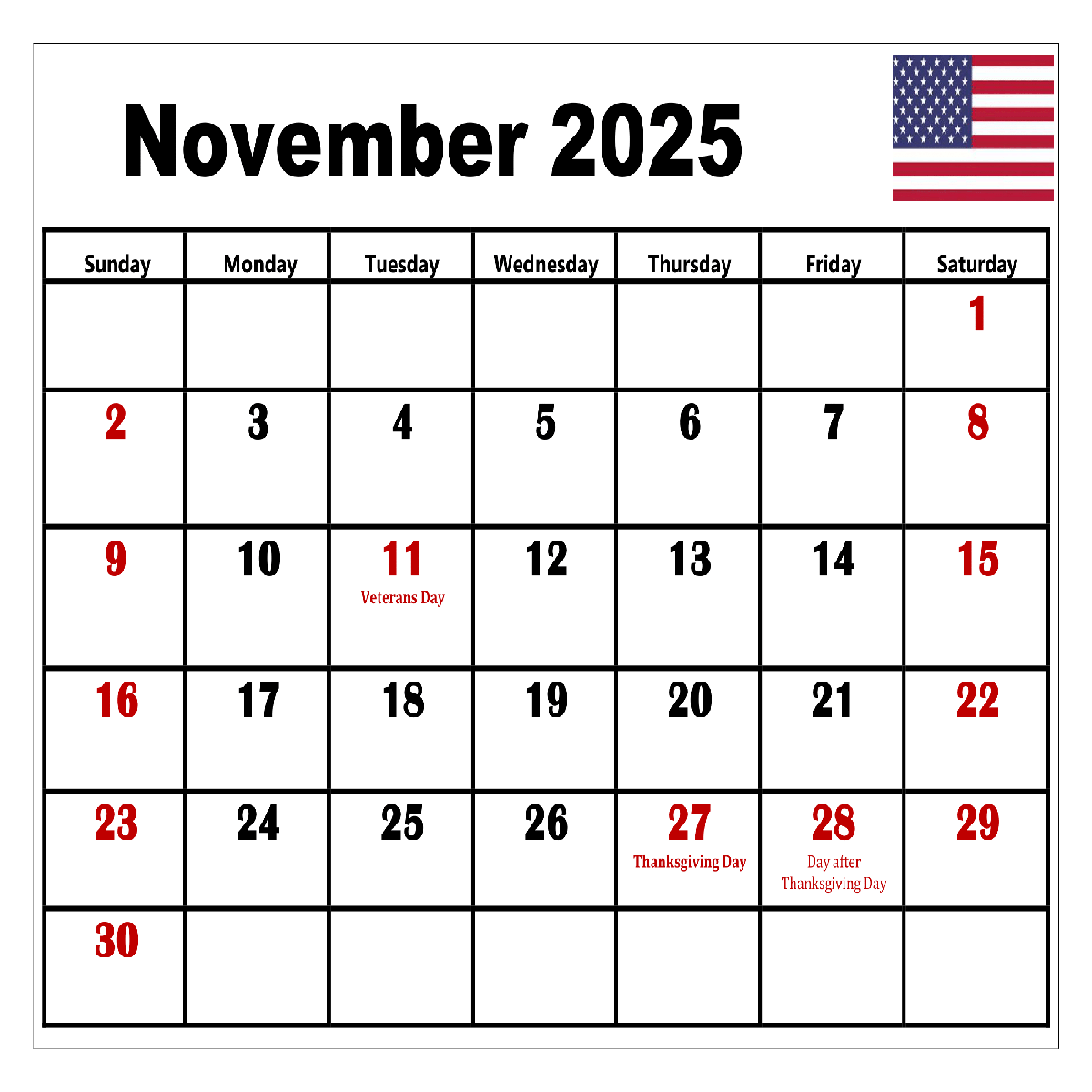 Download Free Monthly 2025 Calendar Printable PDF With Holidays Template