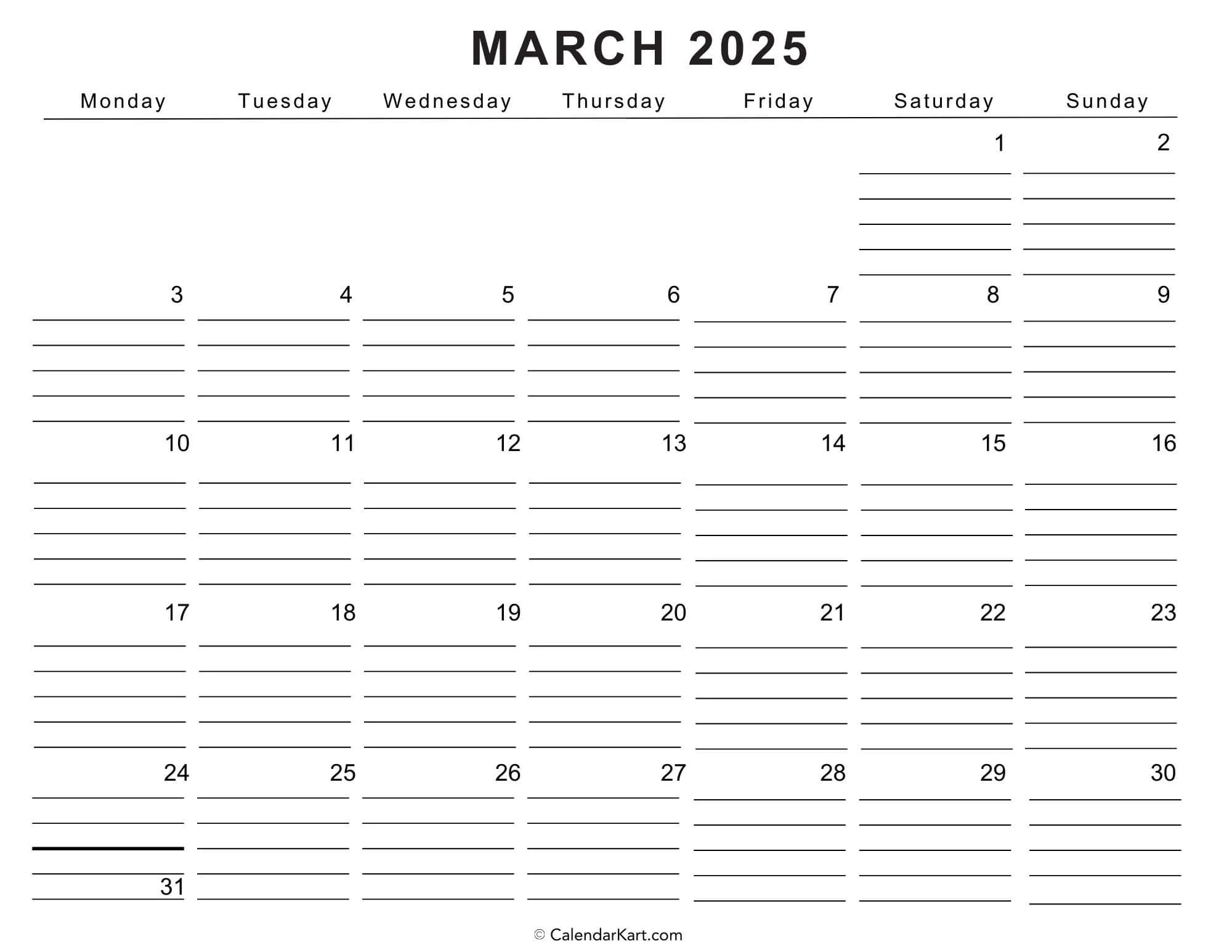Blank 2025 Ms Word Calendar