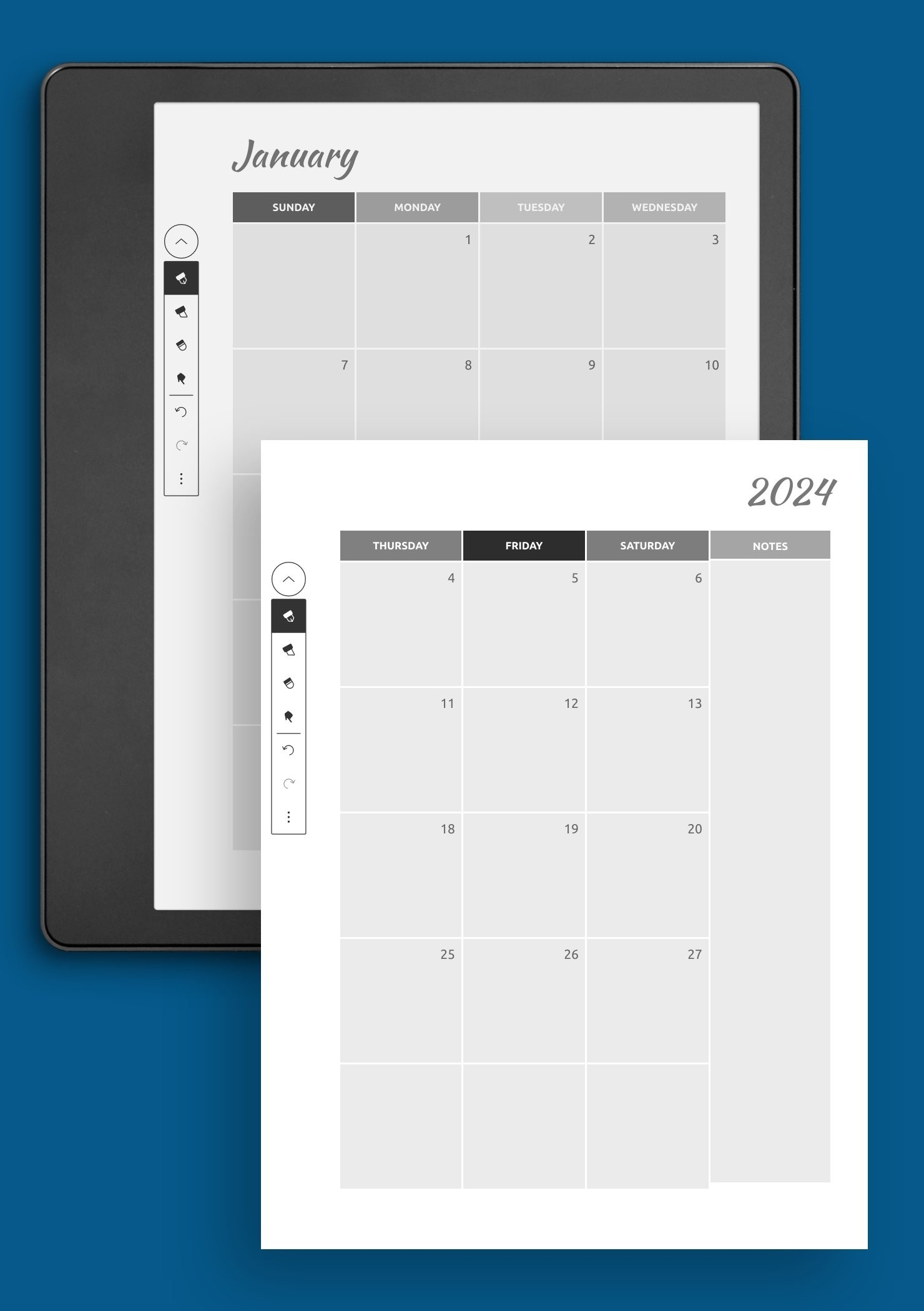 Download Printable Colorful Monthly Calendar PDF
