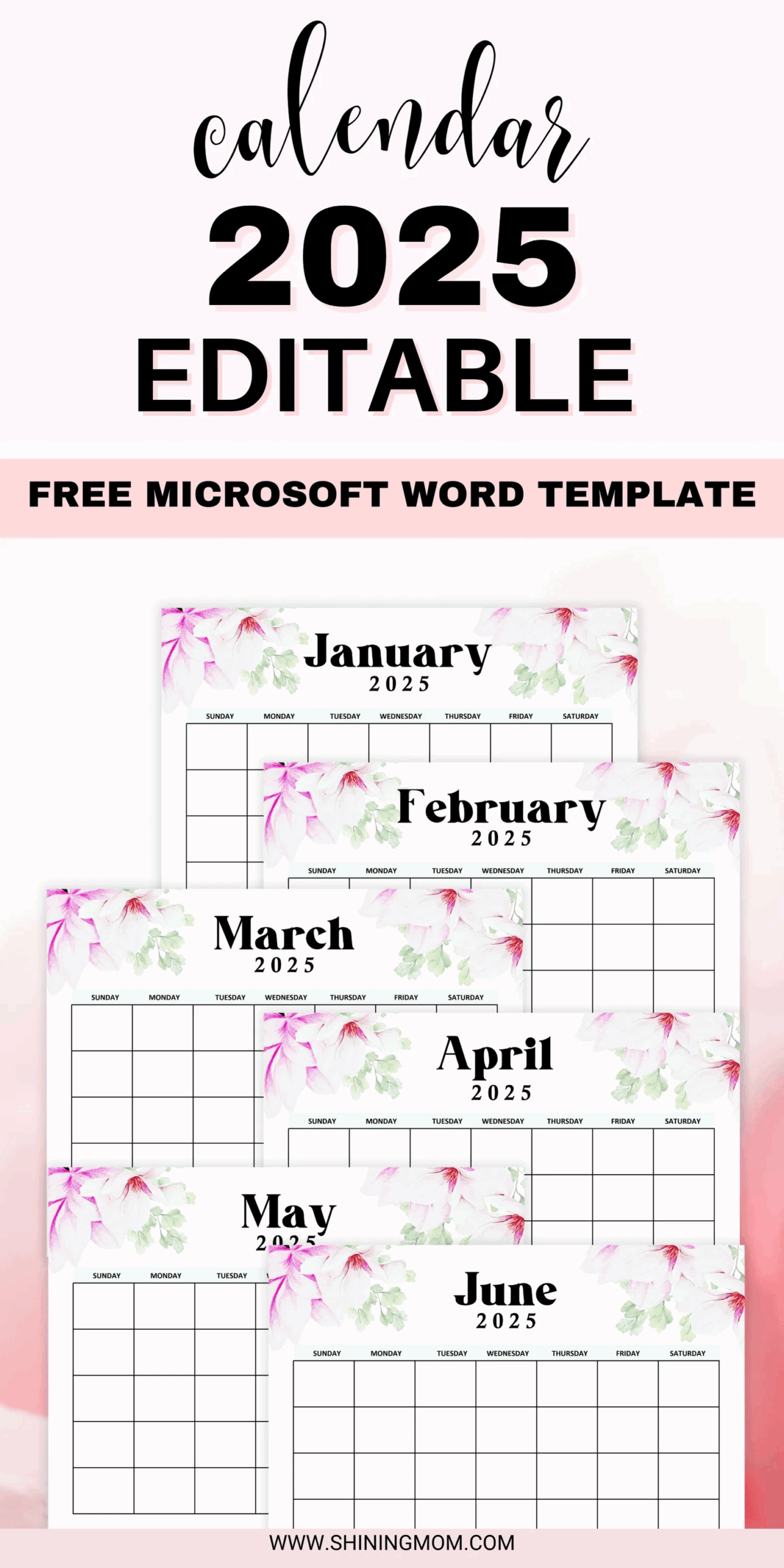 Editable Calendar 2025 Template In Word Best Free Download 