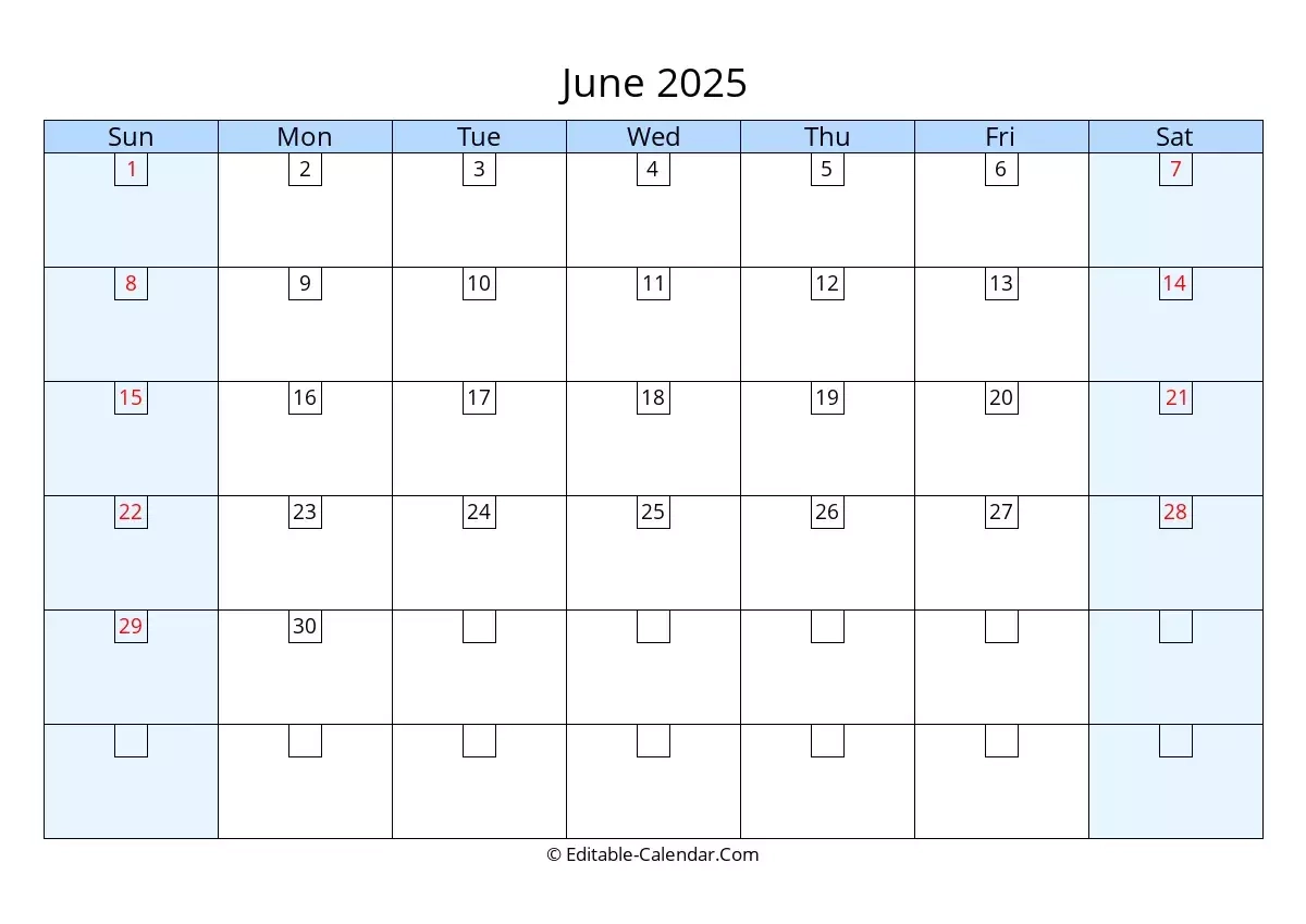 Free Blank Calendar 2025 Microsoft Word
