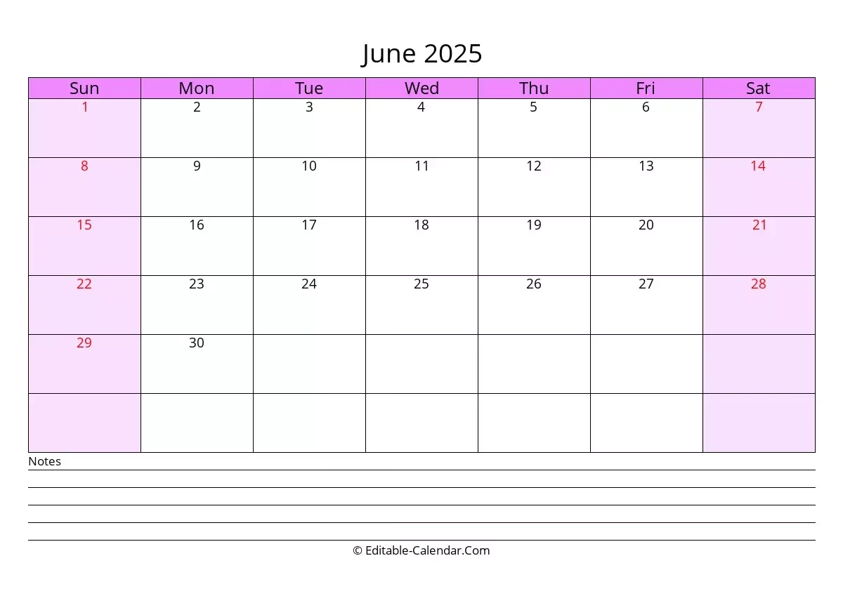 Blank 2025 Calendar For Word