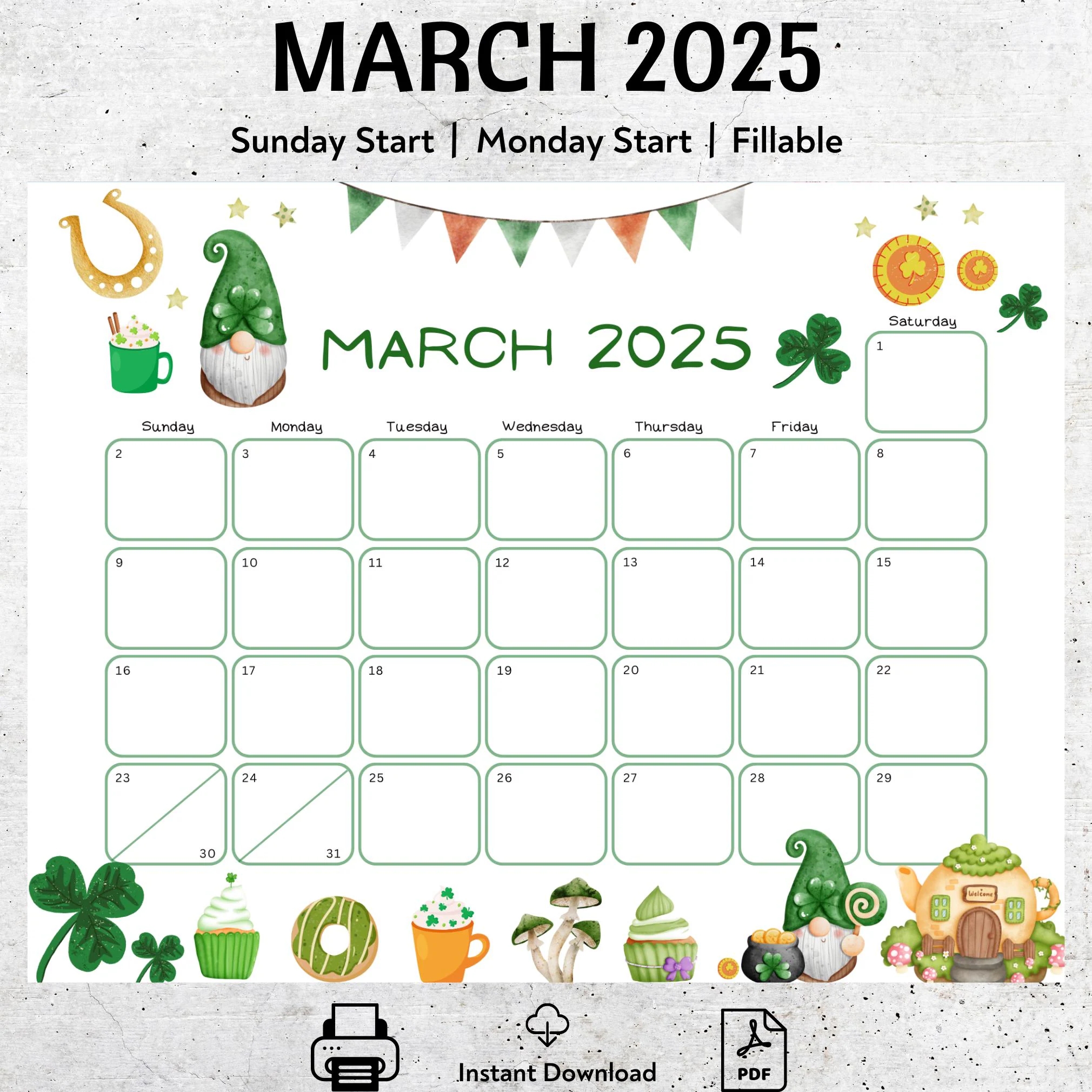 Blank Calendar For Maarch 2025