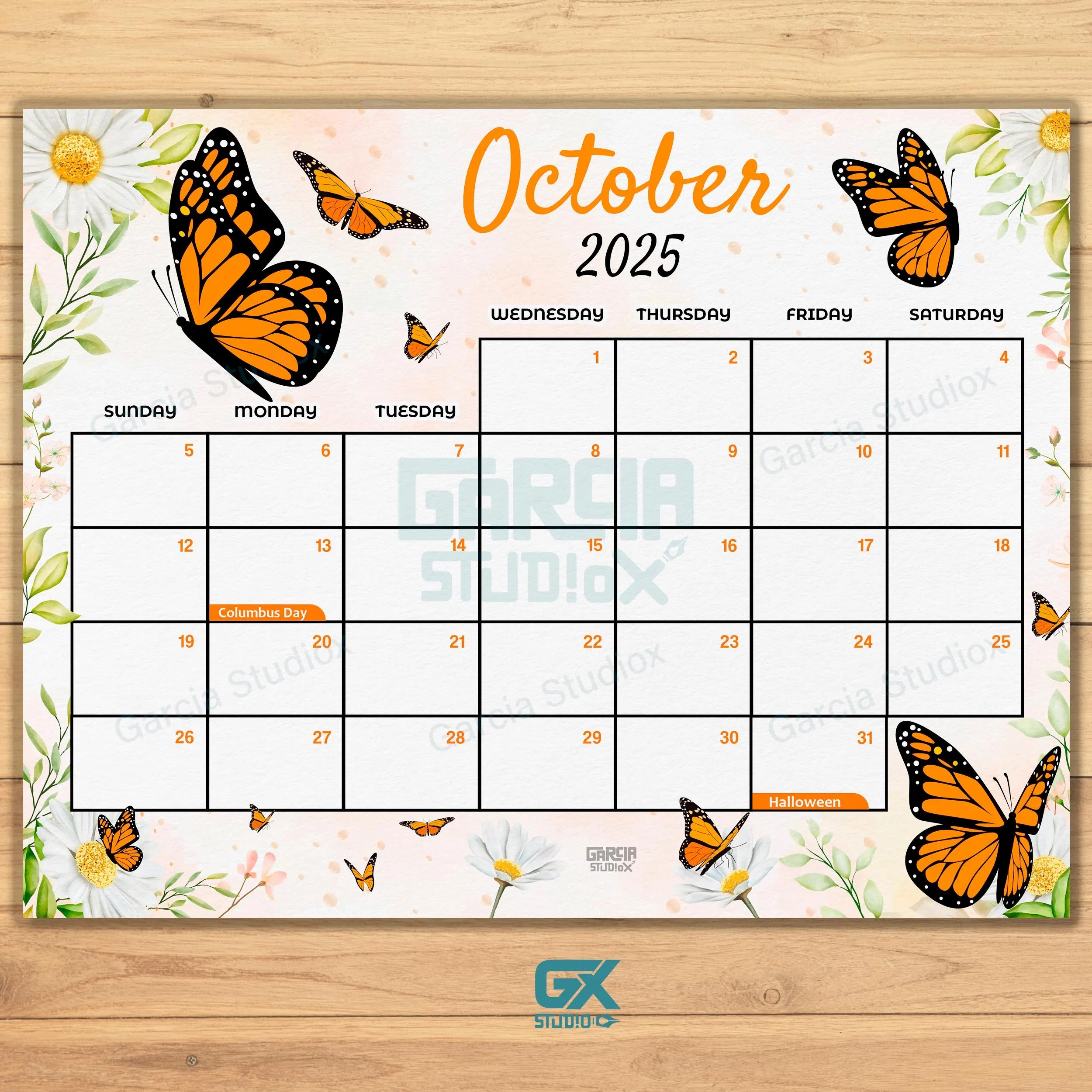 Free Blank Calendar Template October 2025