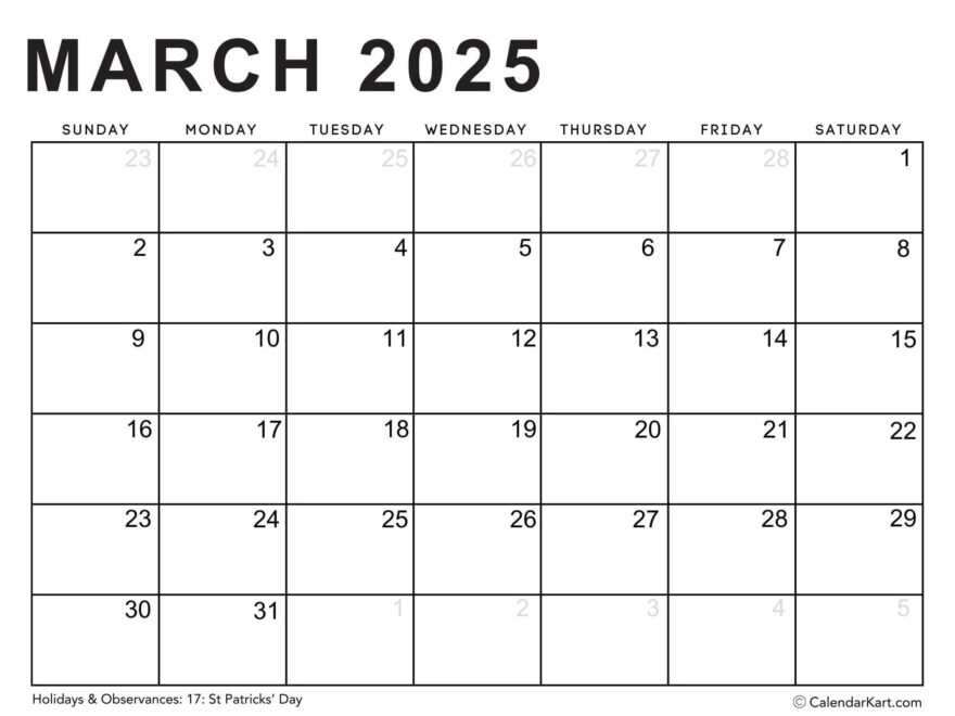 Editable Printable Calendars 2025 Typeable PDF CalendarKart