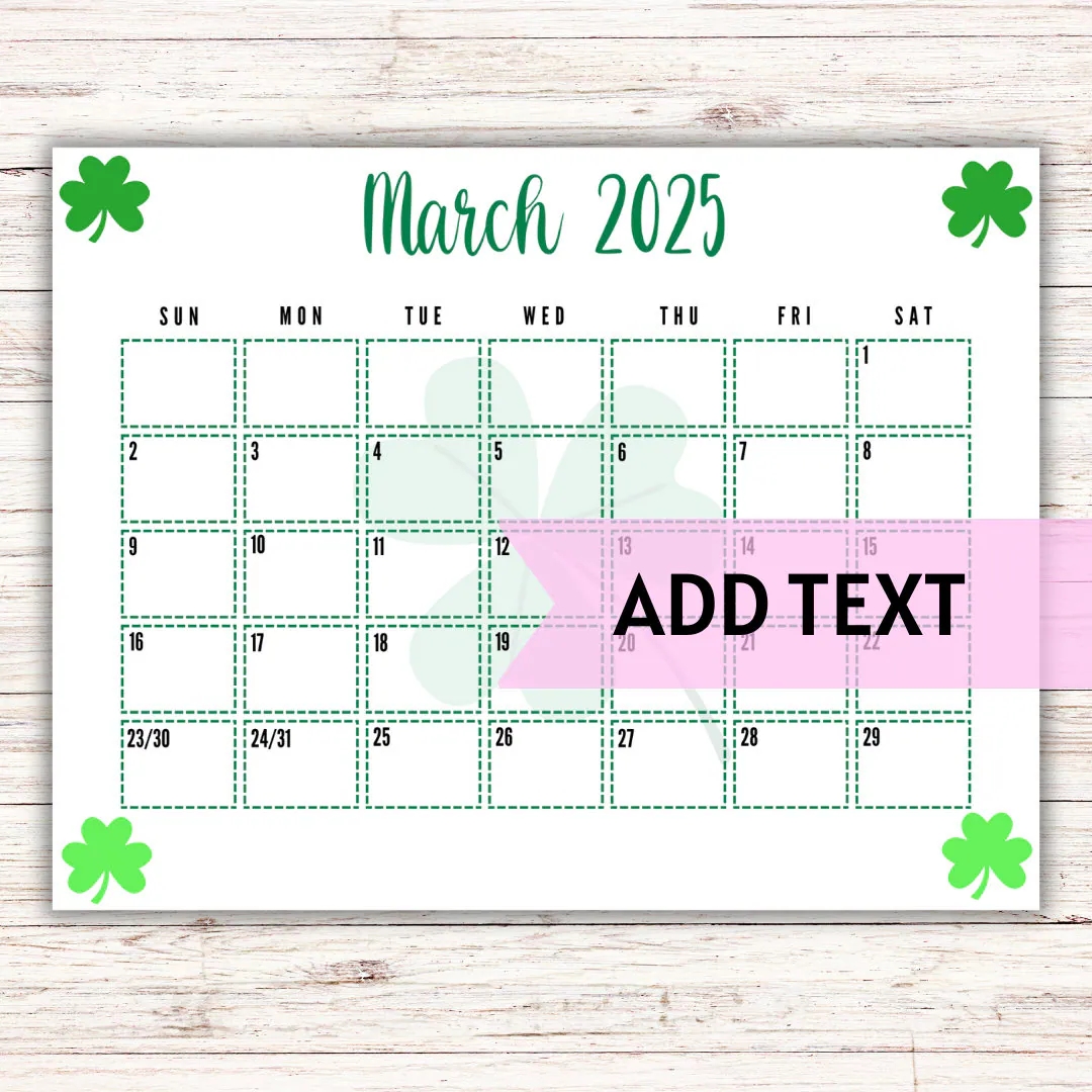 30 Day Blank Calendar 2025