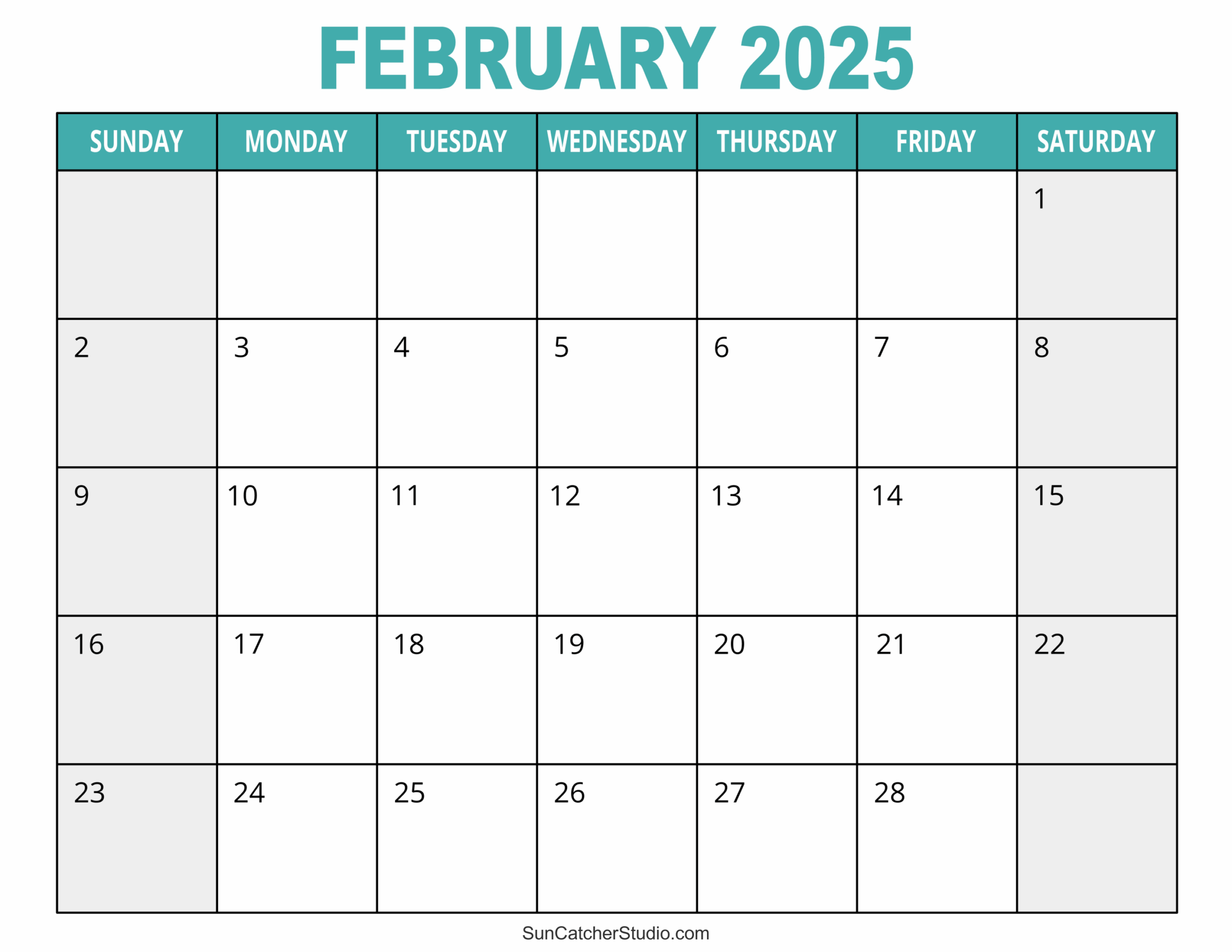February 2025 Calendar Free Printable Free Printables Monograms Design Tools Patterns DIY Projects
