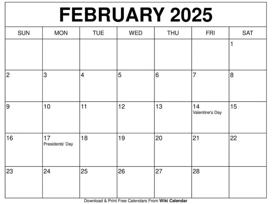 February 2025 Calendar Printable Templates More