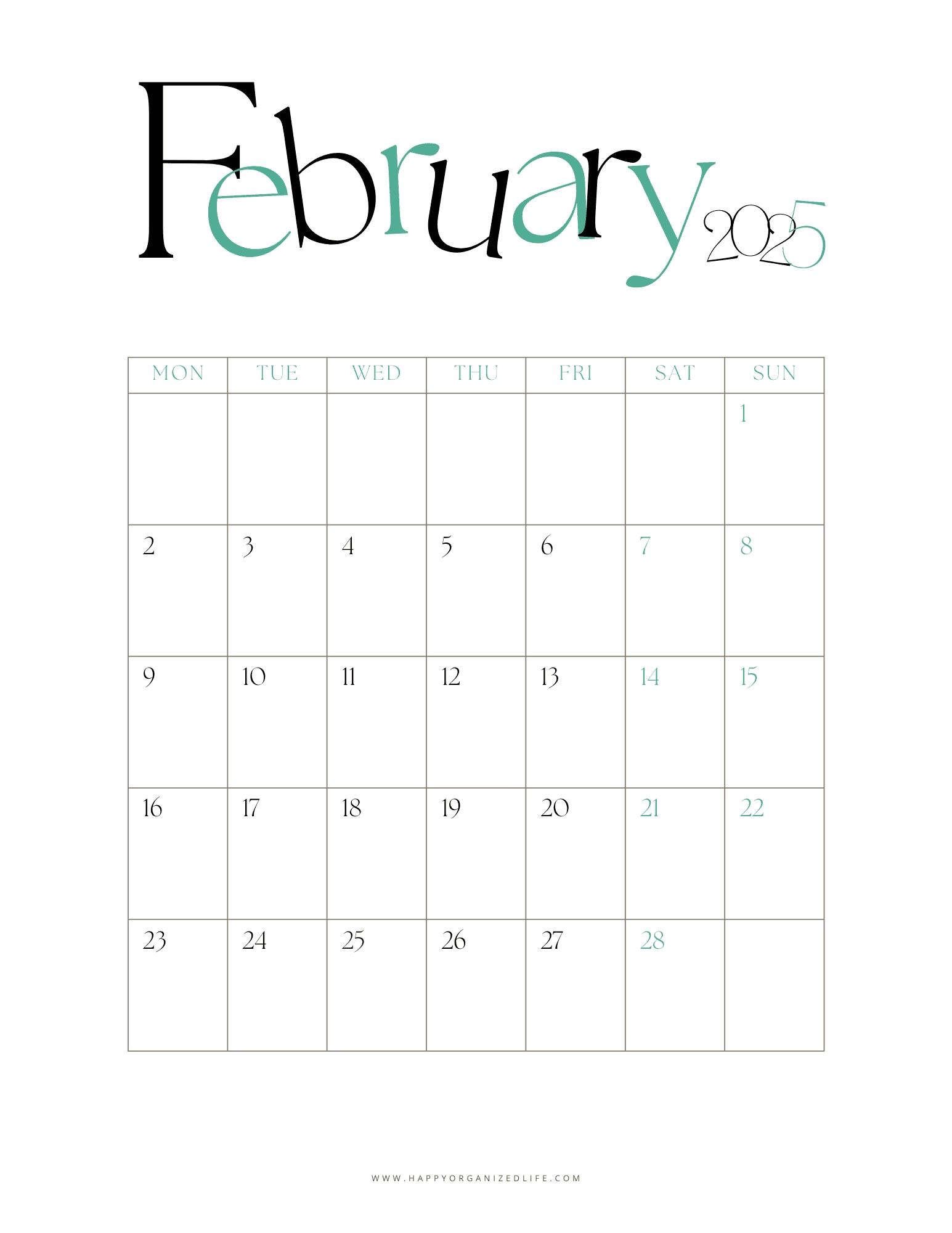 February Calendar For 2025 20 Free Printable Designs