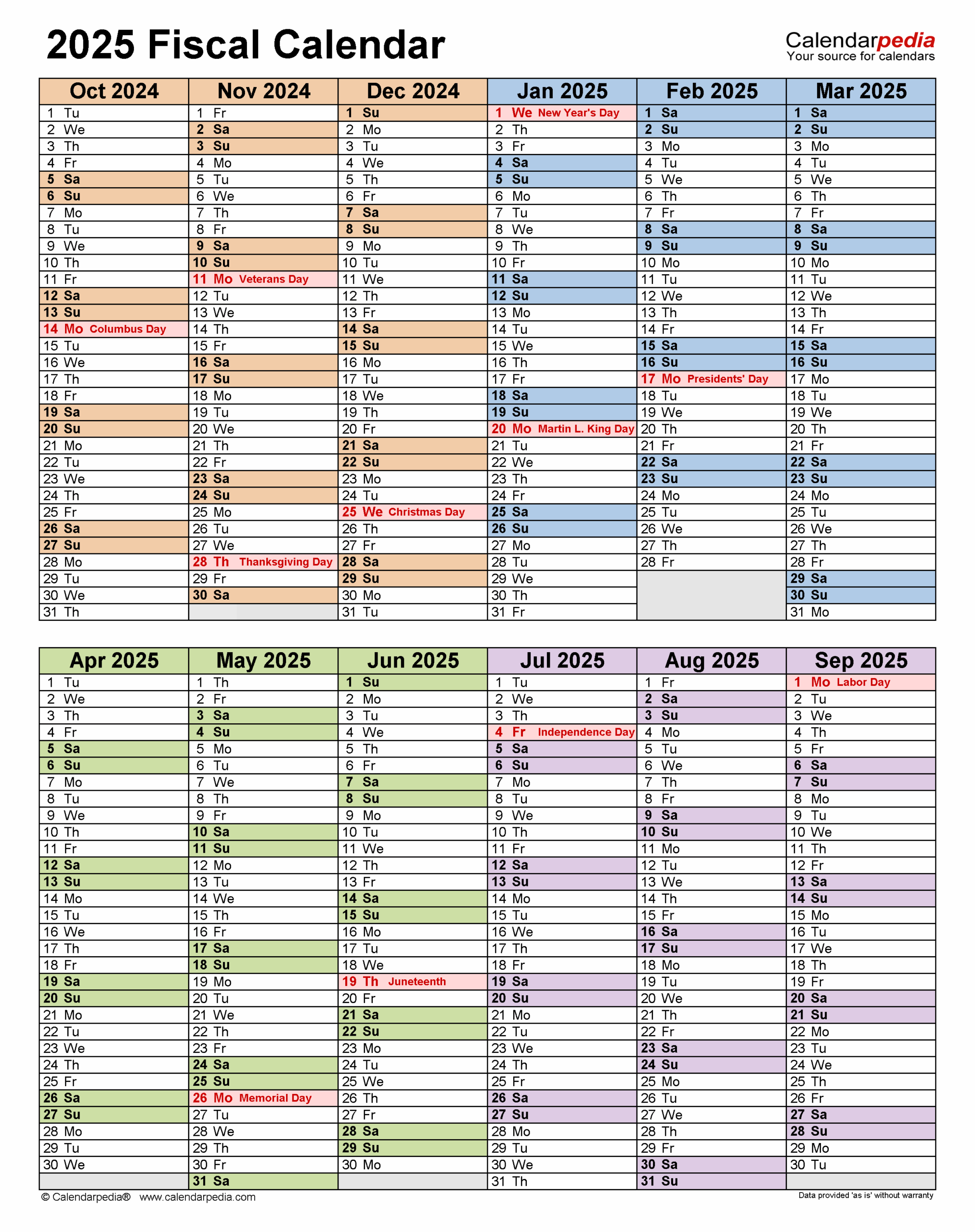 Blank 4 Week Period Calendar 2025
