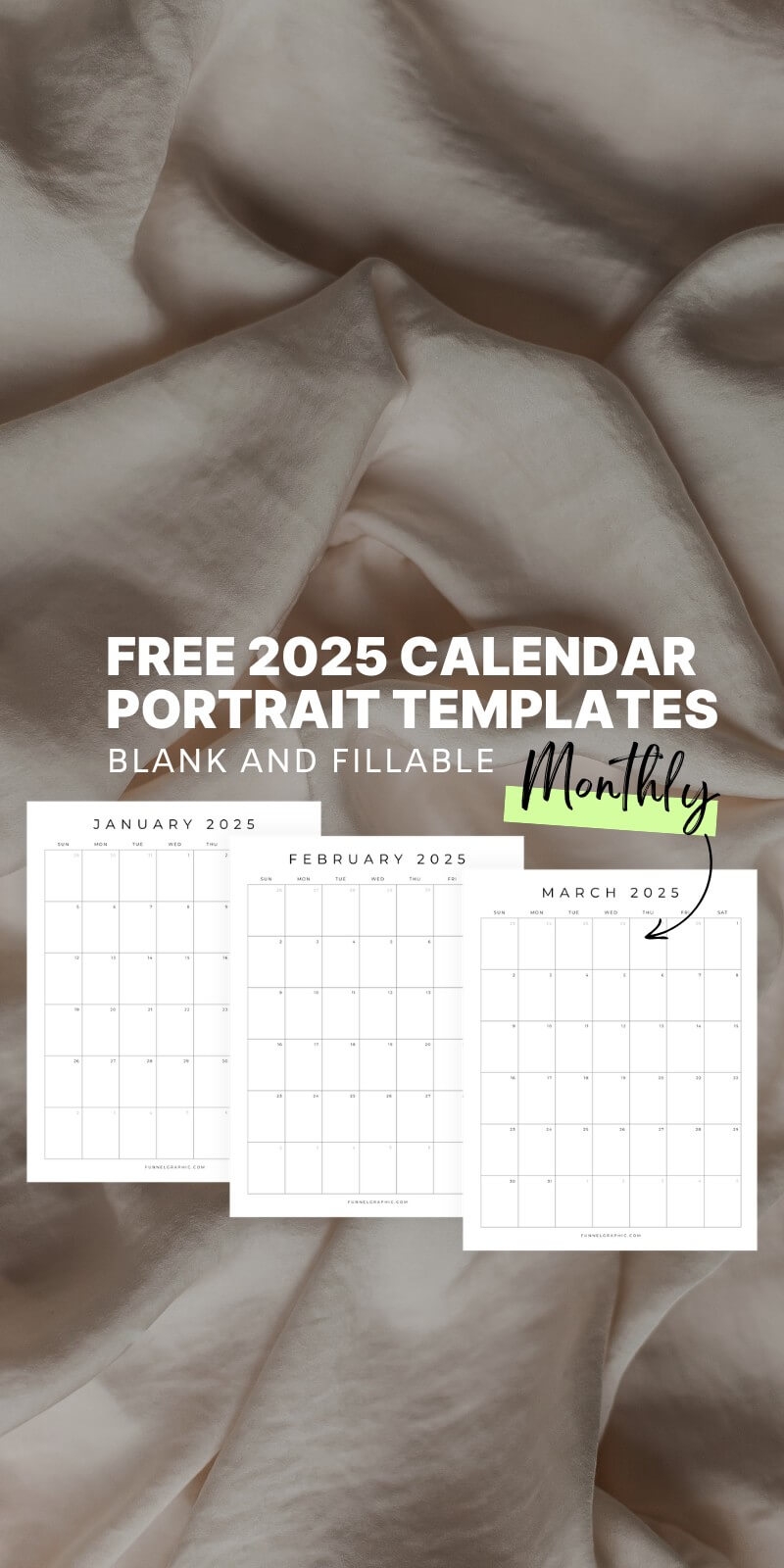 Free 2025 Calendar Printable Blank Portrait Templates