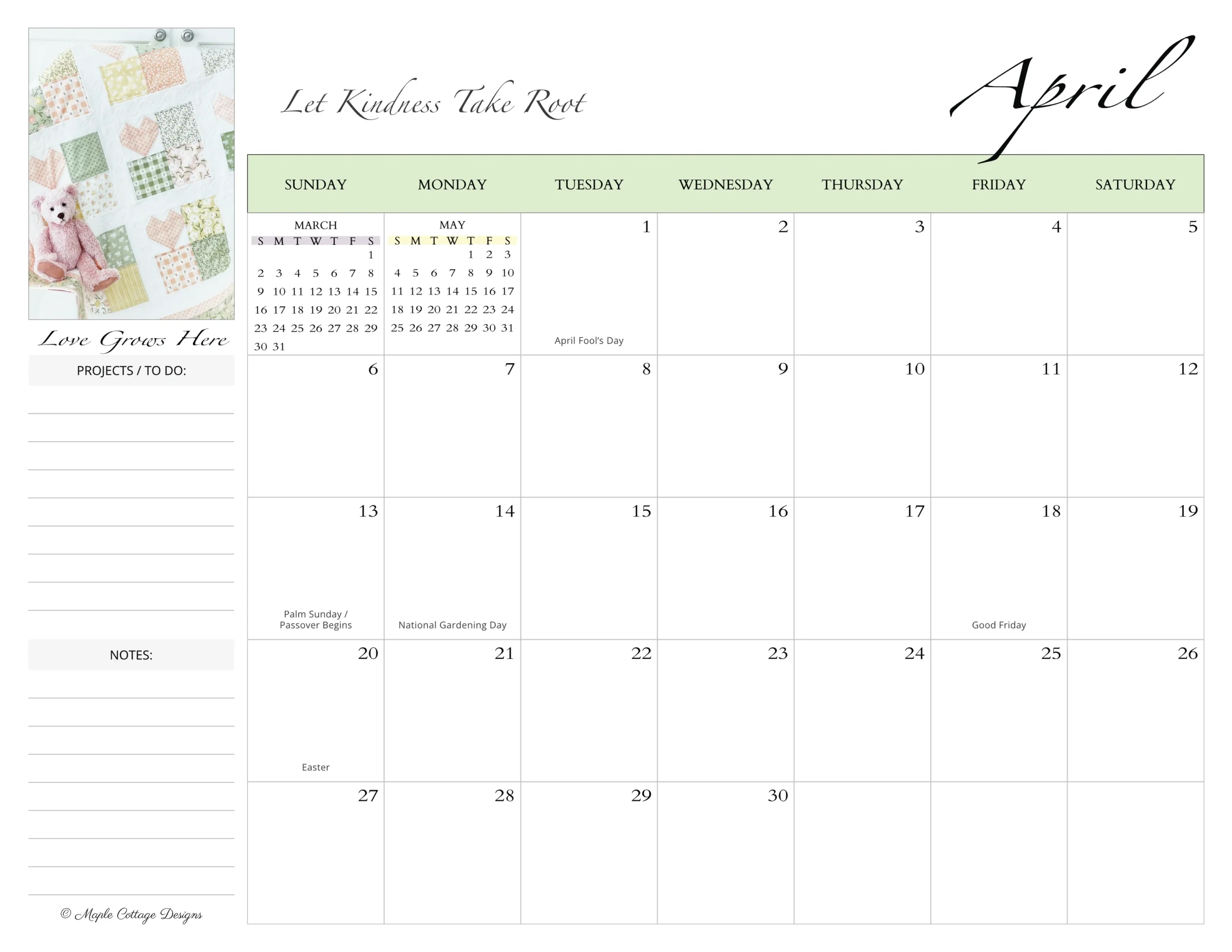 Blank Calendar Book 2025