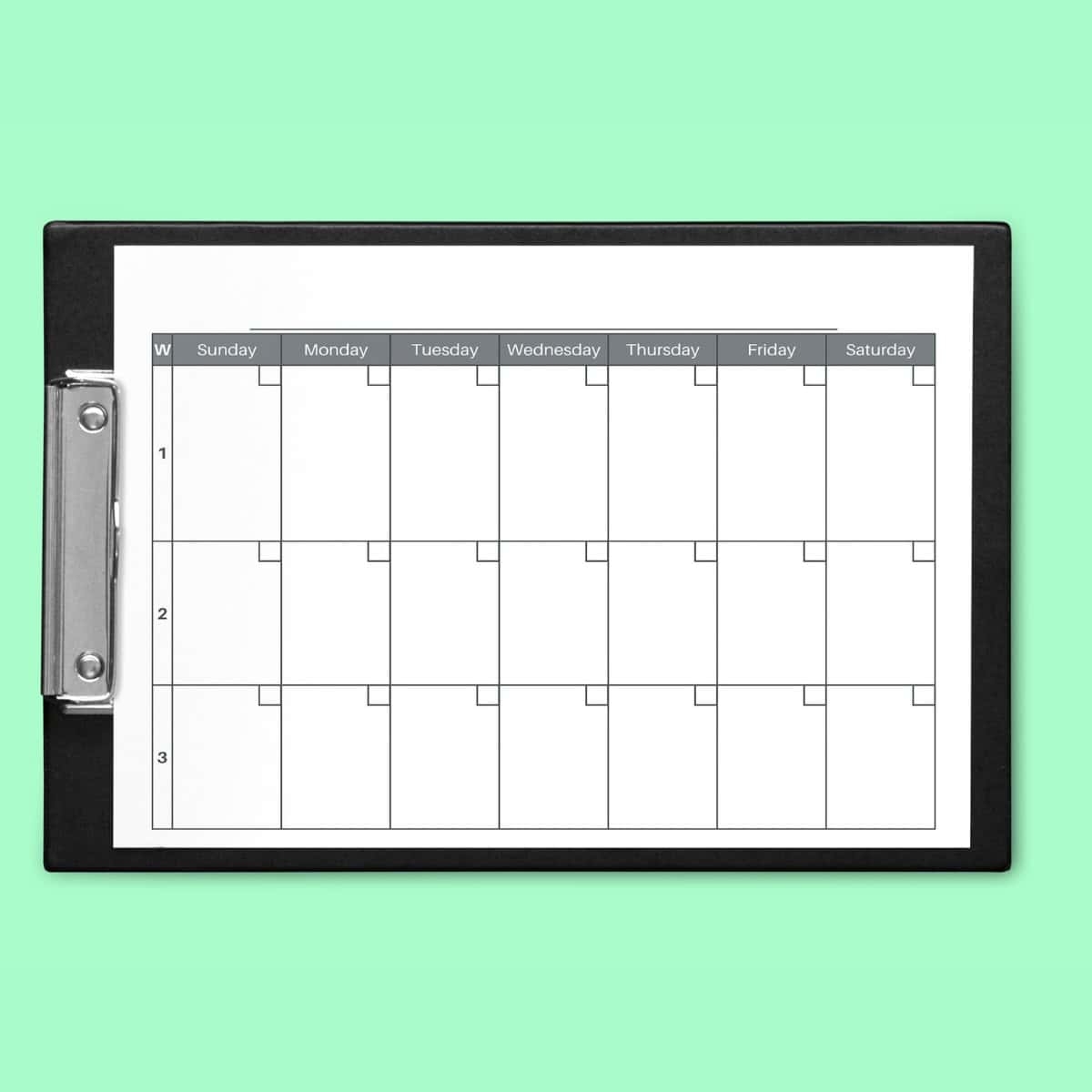 Blank Calendars 2025 With Large Boxes