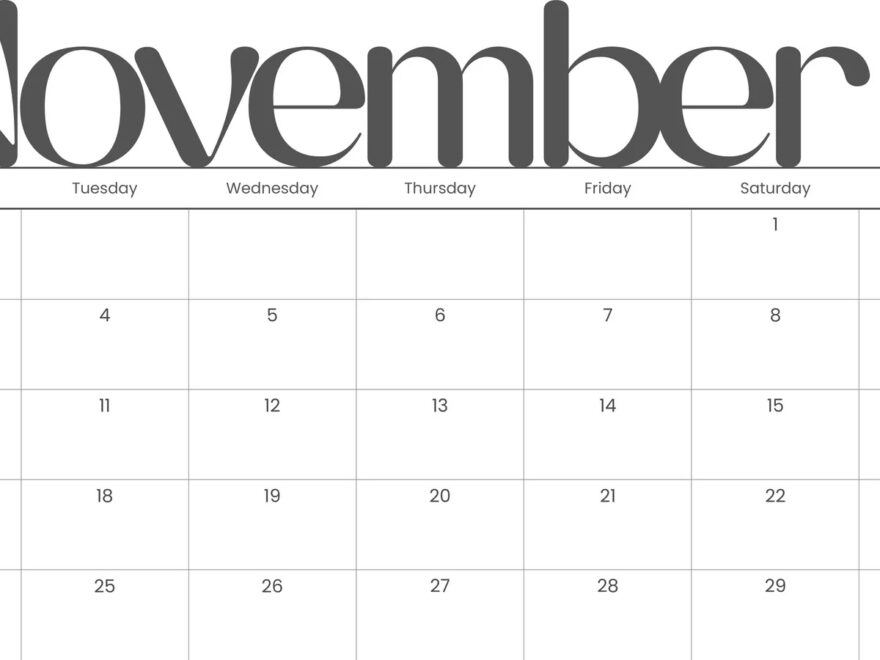 Free And Printable November 2025 Calendar Templates Canva