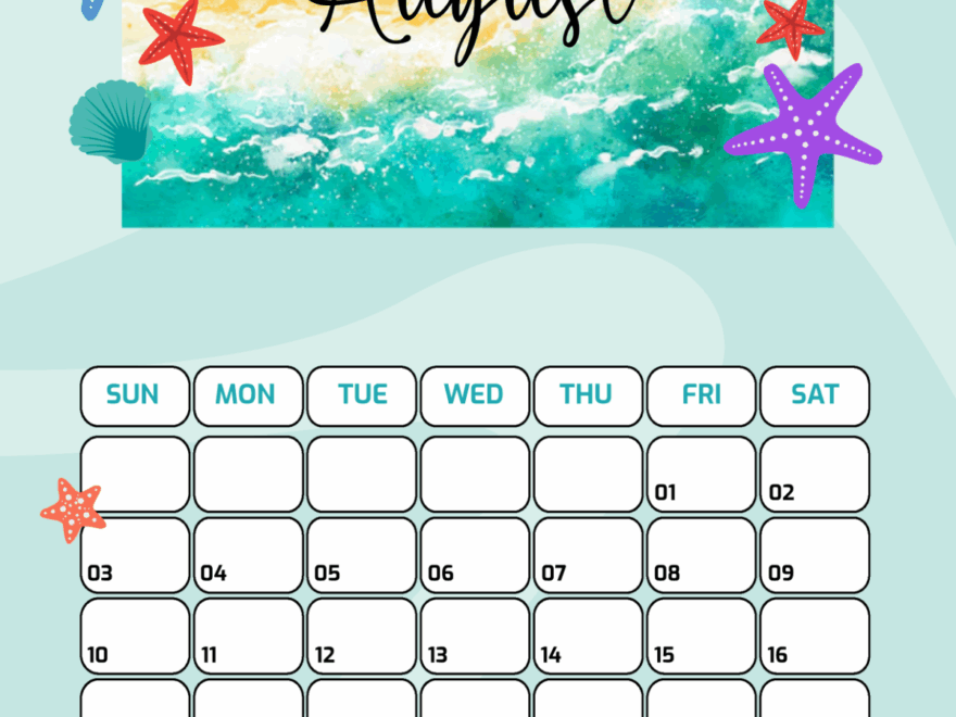 Free August 2025 Calendar Template To Edit Online