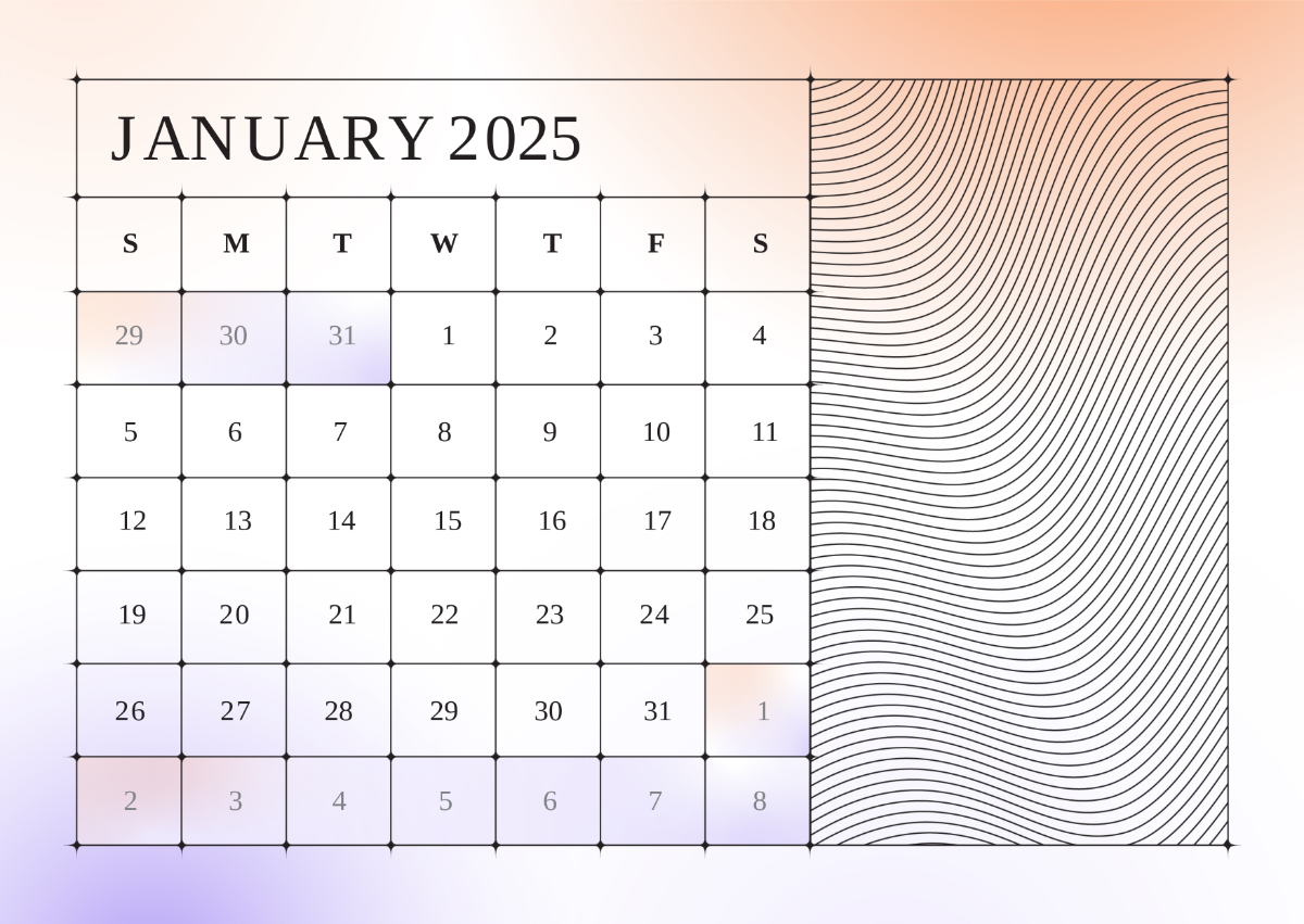 Free Blank 2025 Calendar Template To Edit Online