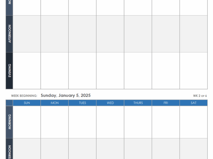 Free Blank Calendar Templates Smartsheet