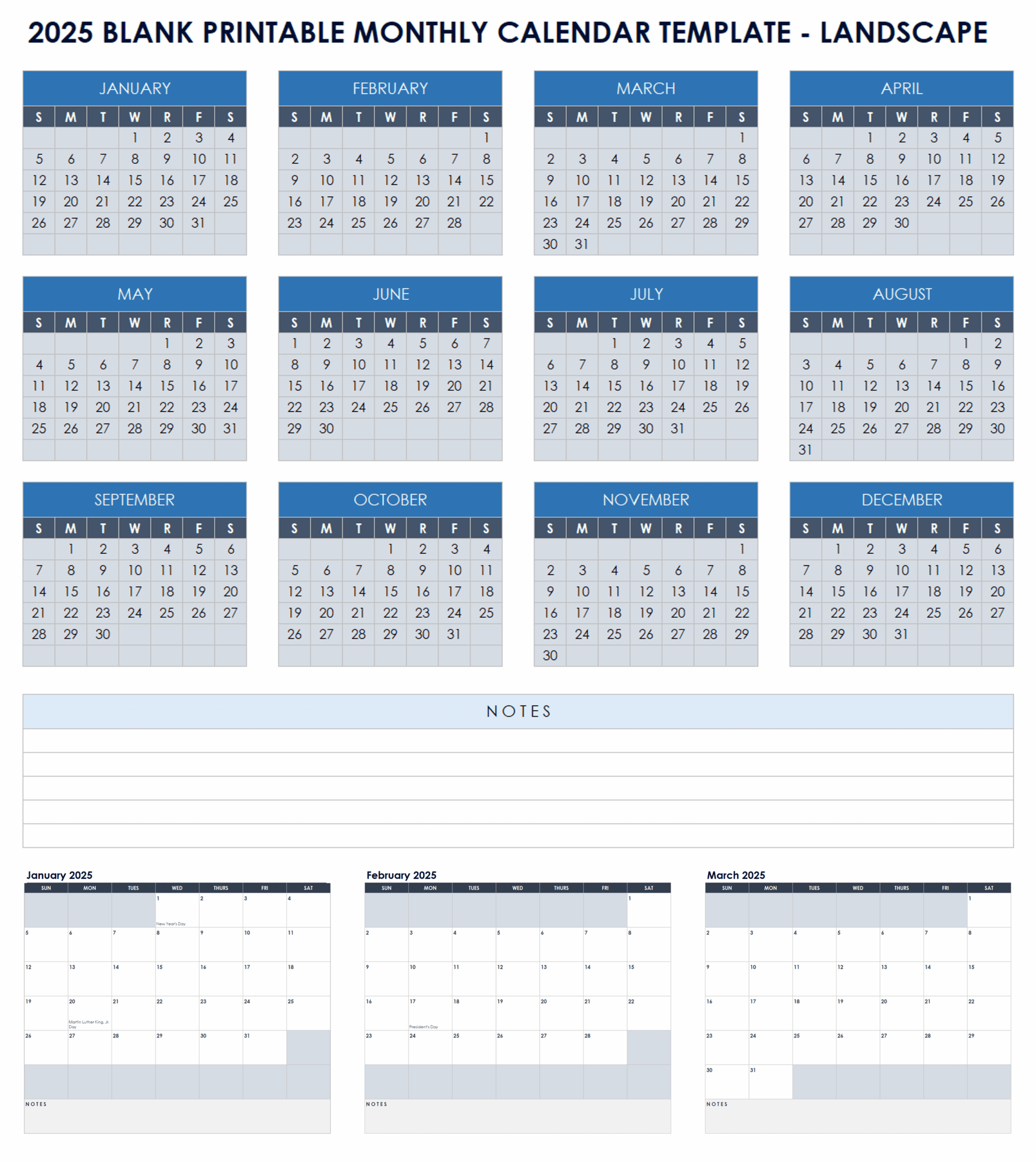 2025 Academic Calendar Blank
