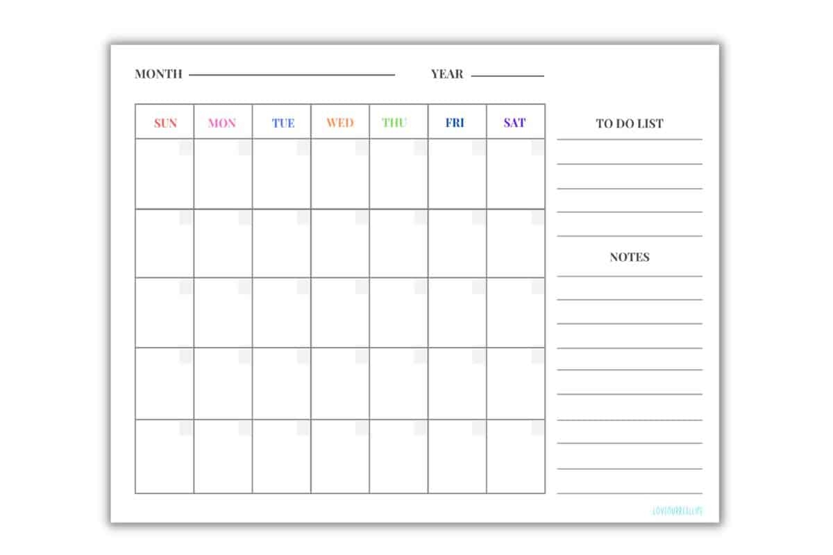 Blank 2 Page Calendar 2025 Template