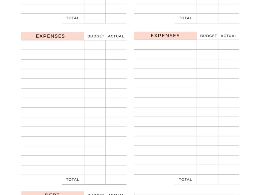 Free Budget Planner Templates Printable Fillable
