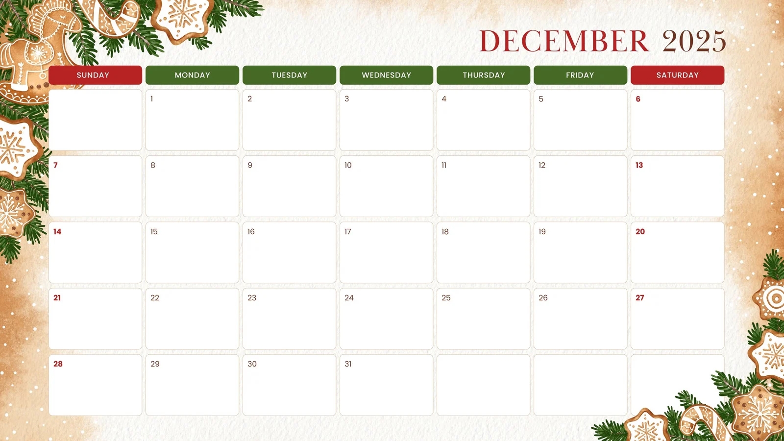 Free Custom Printable Christmas Calendar Templates Canva