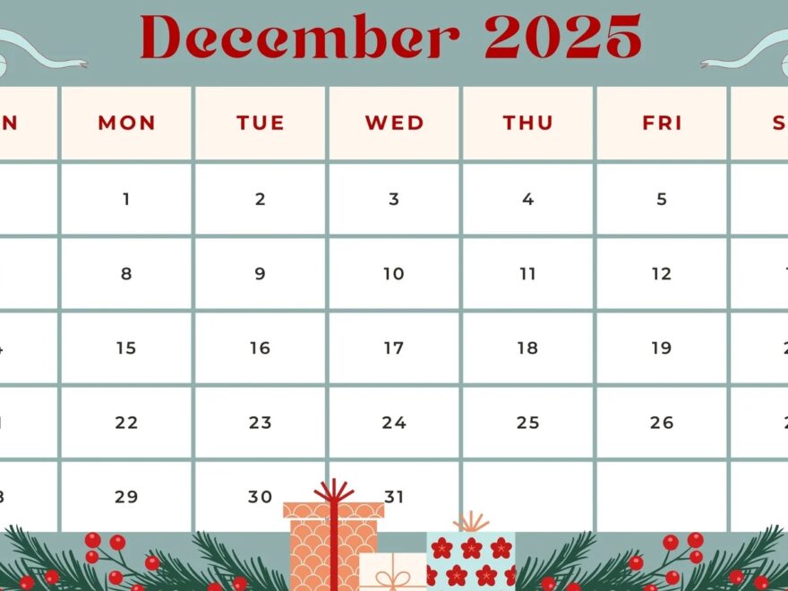 Free Custom Printable Christmas Calendar Templates Canva