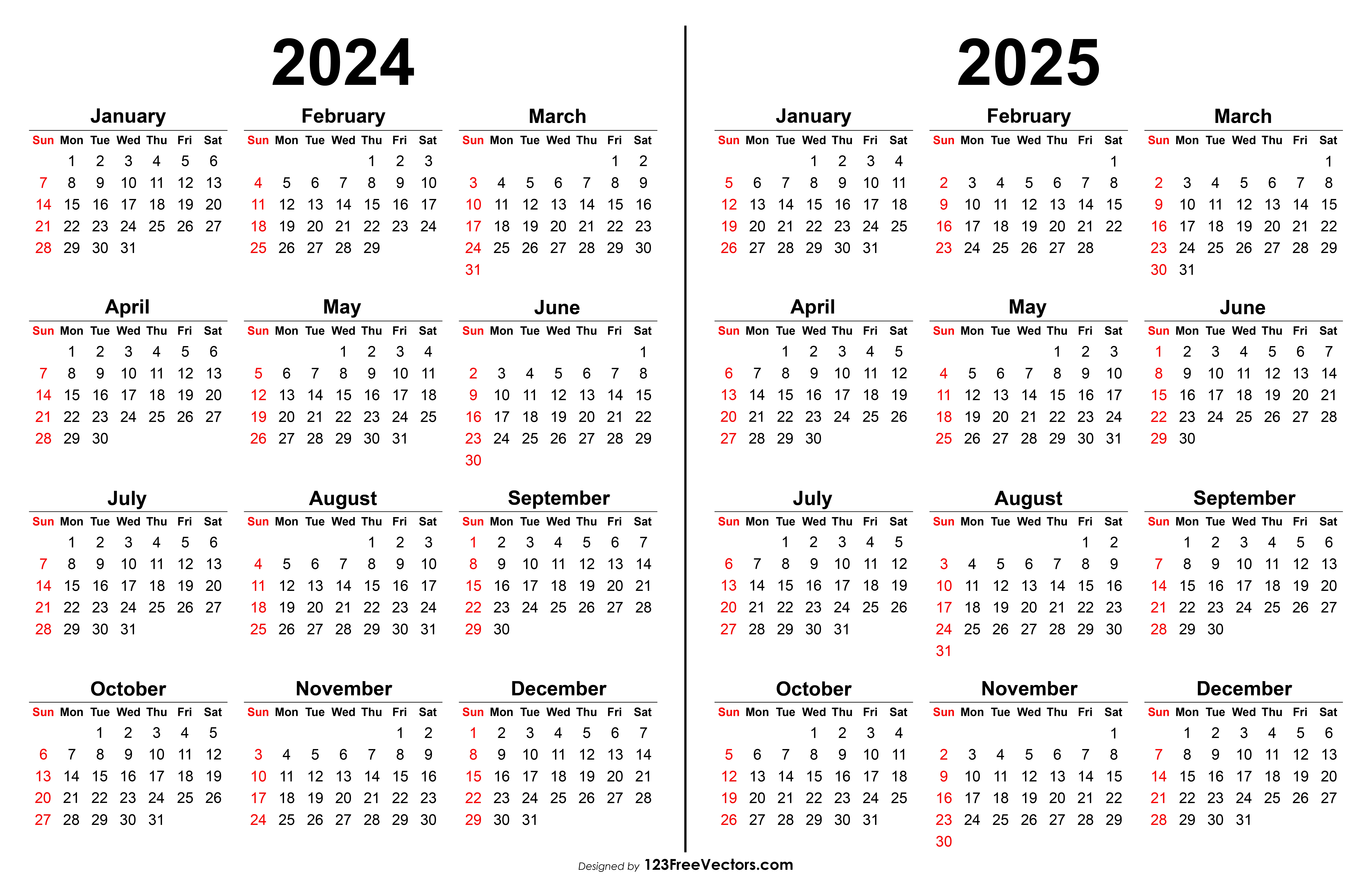 Free Download 2024 2025 Calendar