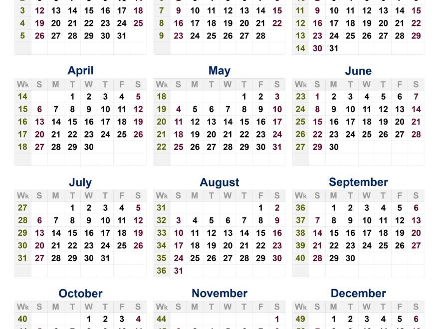Free Download 2025 Calendar With Week Numbers