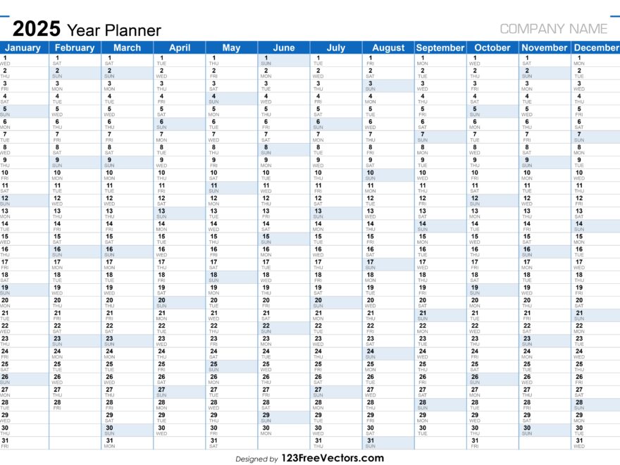 Free Download 2025 Planner Calendar