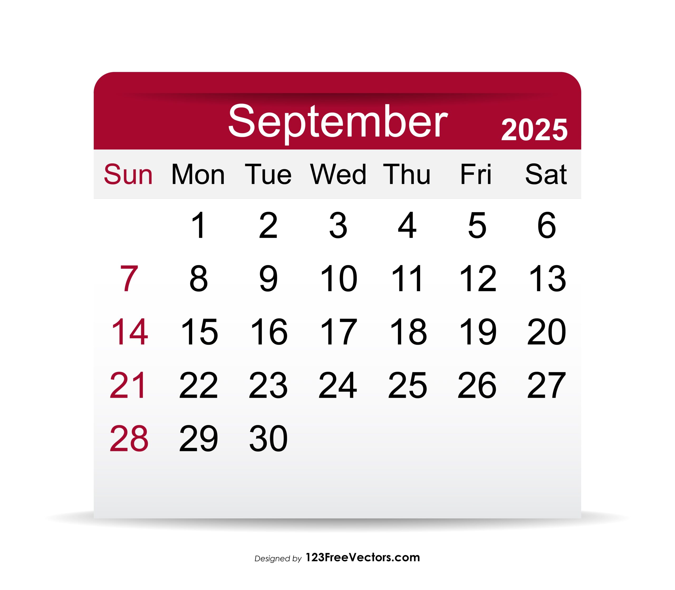Blank Printable September Calendar 2025