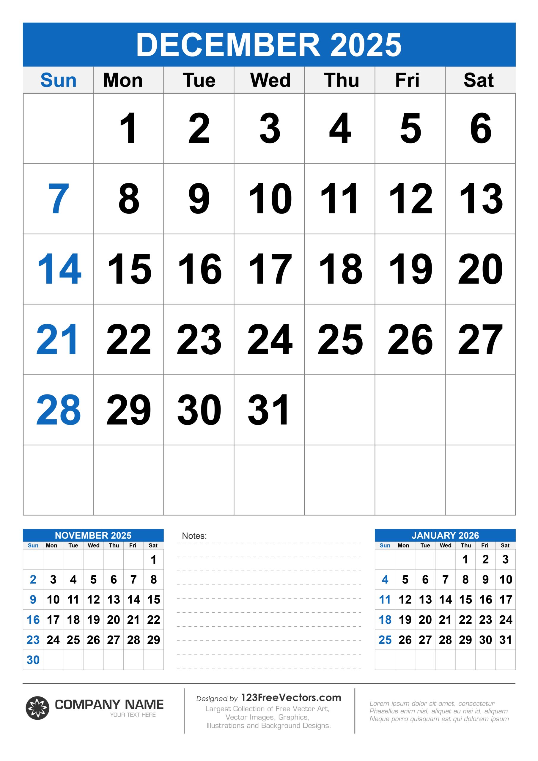 December 2025 Calendar