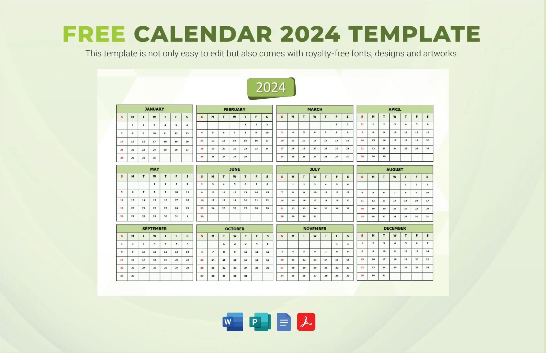 Free Editable Calendar Templates In Publisher To Download