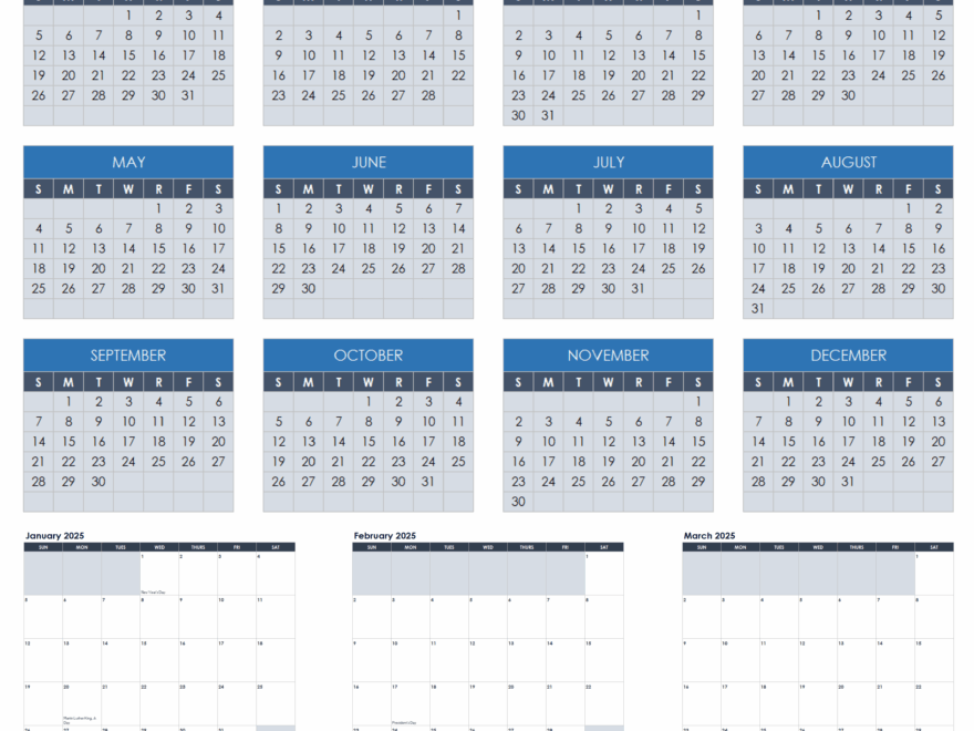 Free Excel Calendar Templates