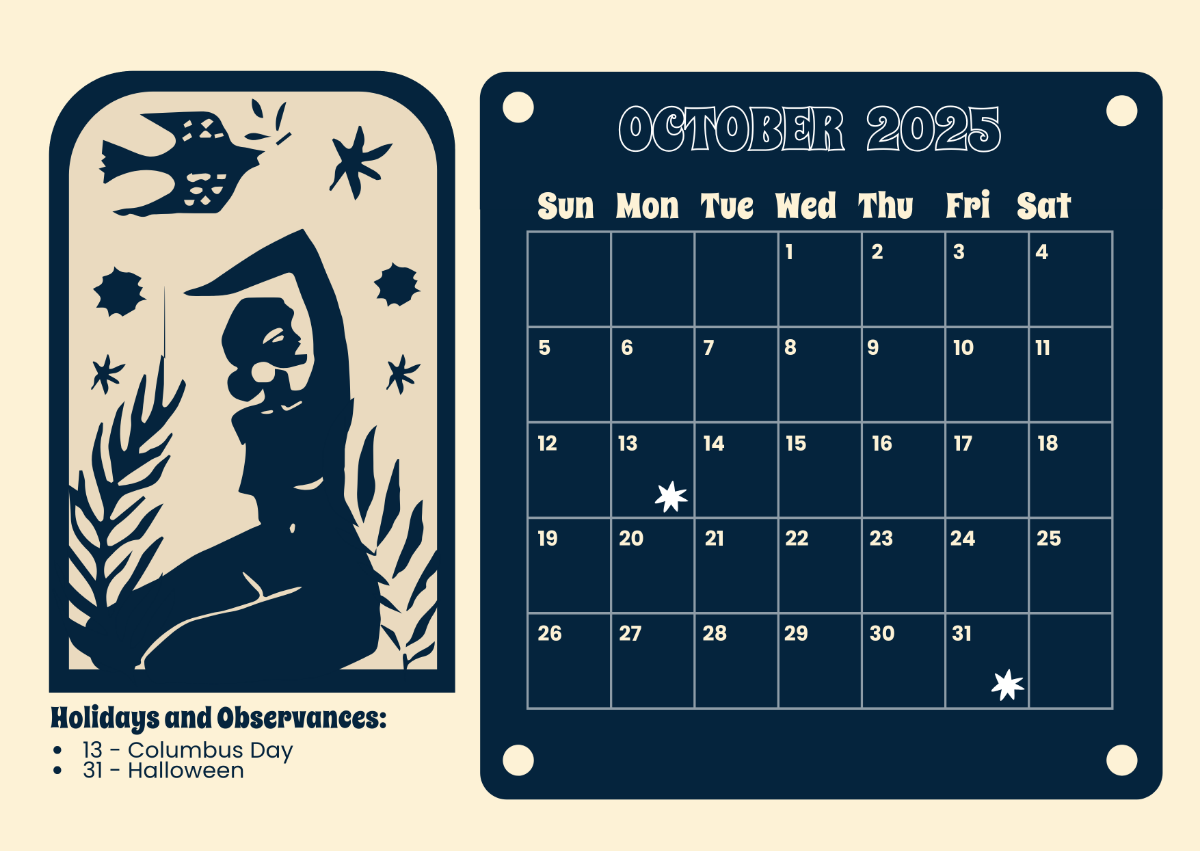 Free October 2025 Calendar Templates Editable And Printable