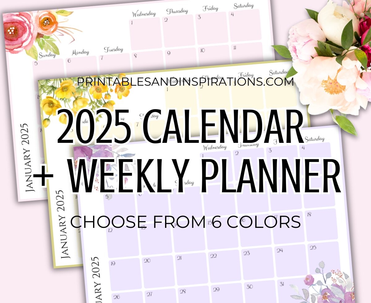 Pretty Blank Calendar Template 2025